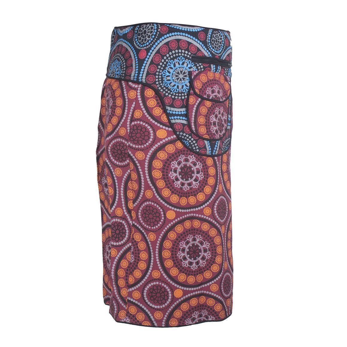 Vishes Wickelrock Wickelrock Knielang Kurz Druckknöpfe Tasche Cacheur, Boho, Elfen, Hippie, Goa Style
