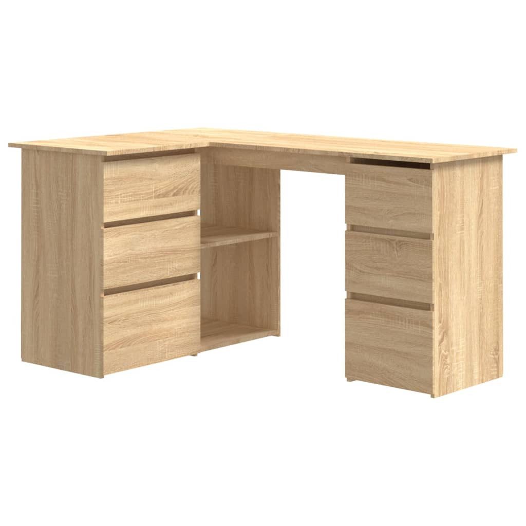furnicato Schreibtisch Eckschreibtisch Sonoma-Eiche 145x100x76 cm Holzwerks günstig online kaufen