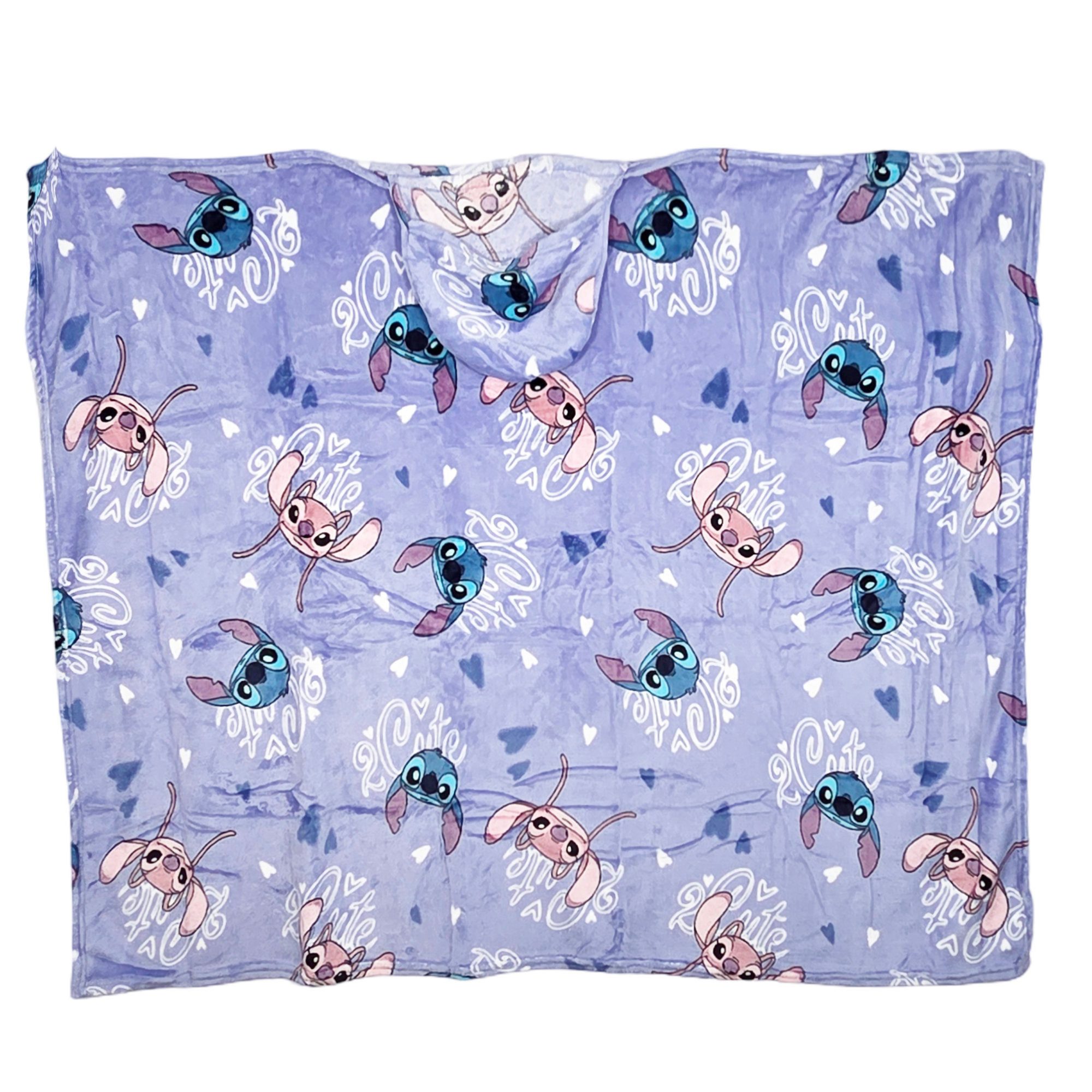 Wohndecke Disney Stitch Flanell Decke XL - Warme Kapuzen Kuscheldecke 120x1 günstig online kaufen