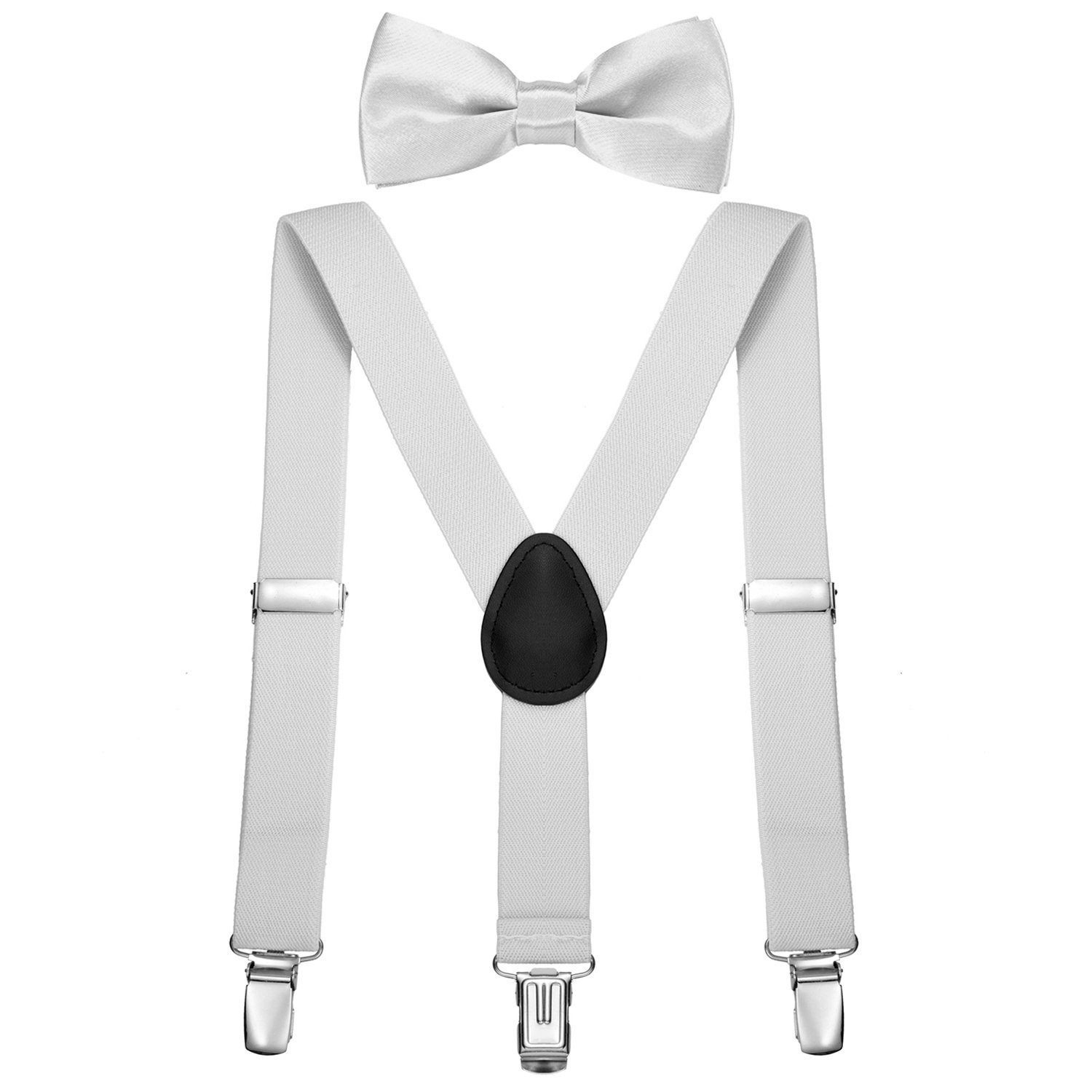 DonDon Подтяжки für Jungen (2er Set, 2-St) 2er Set, schmaler Подтяжки Y-Form, farblich passende Fliege