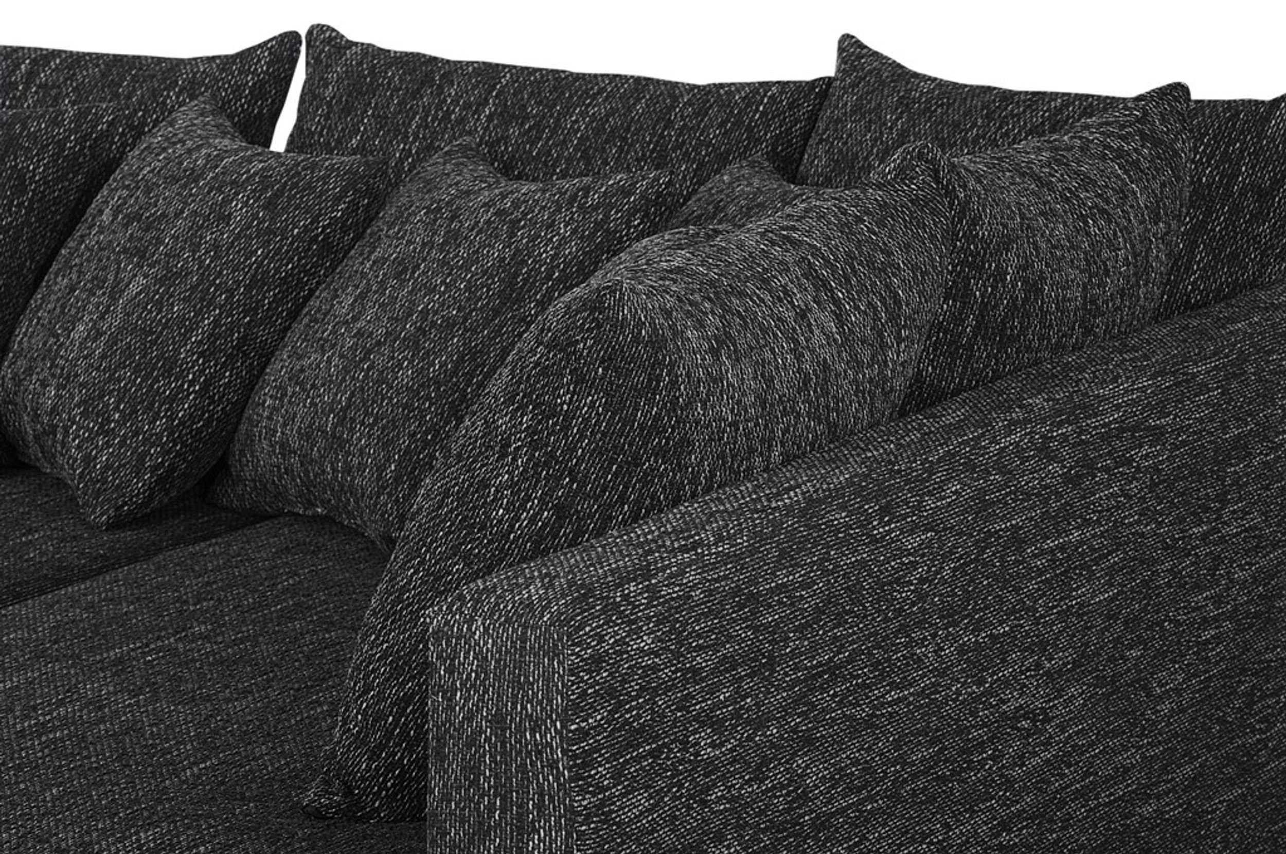 Sofa Hocker U-Form Gewebestoff Eckcouch schwarz Wohnlandschaft Sofa XXL, Ecksofa Minsk Couch in mit in Küchen-Preisbombe