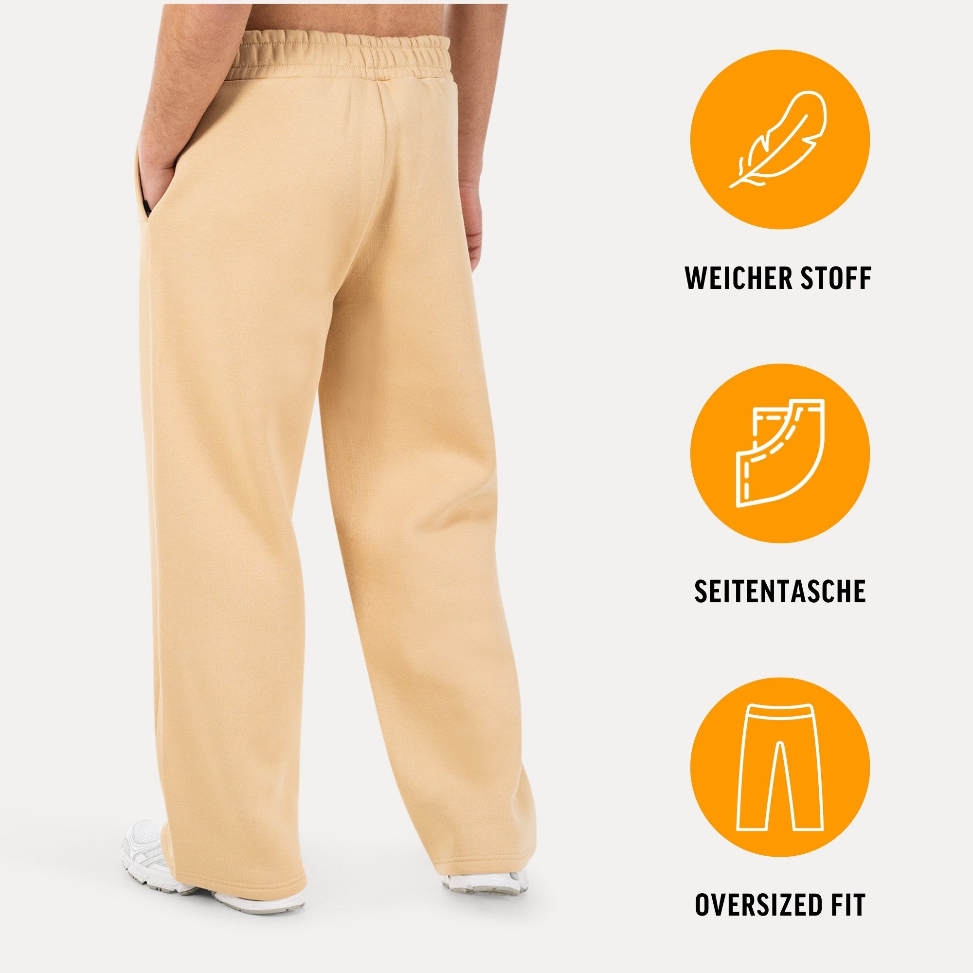 Smilodox Jogginghose Oswin, Trainingshose Herren, Baggy Fit mit elastischem Bund, Gym weites Bein, weiches Sweat, sportlicher Look, Logo-Detail