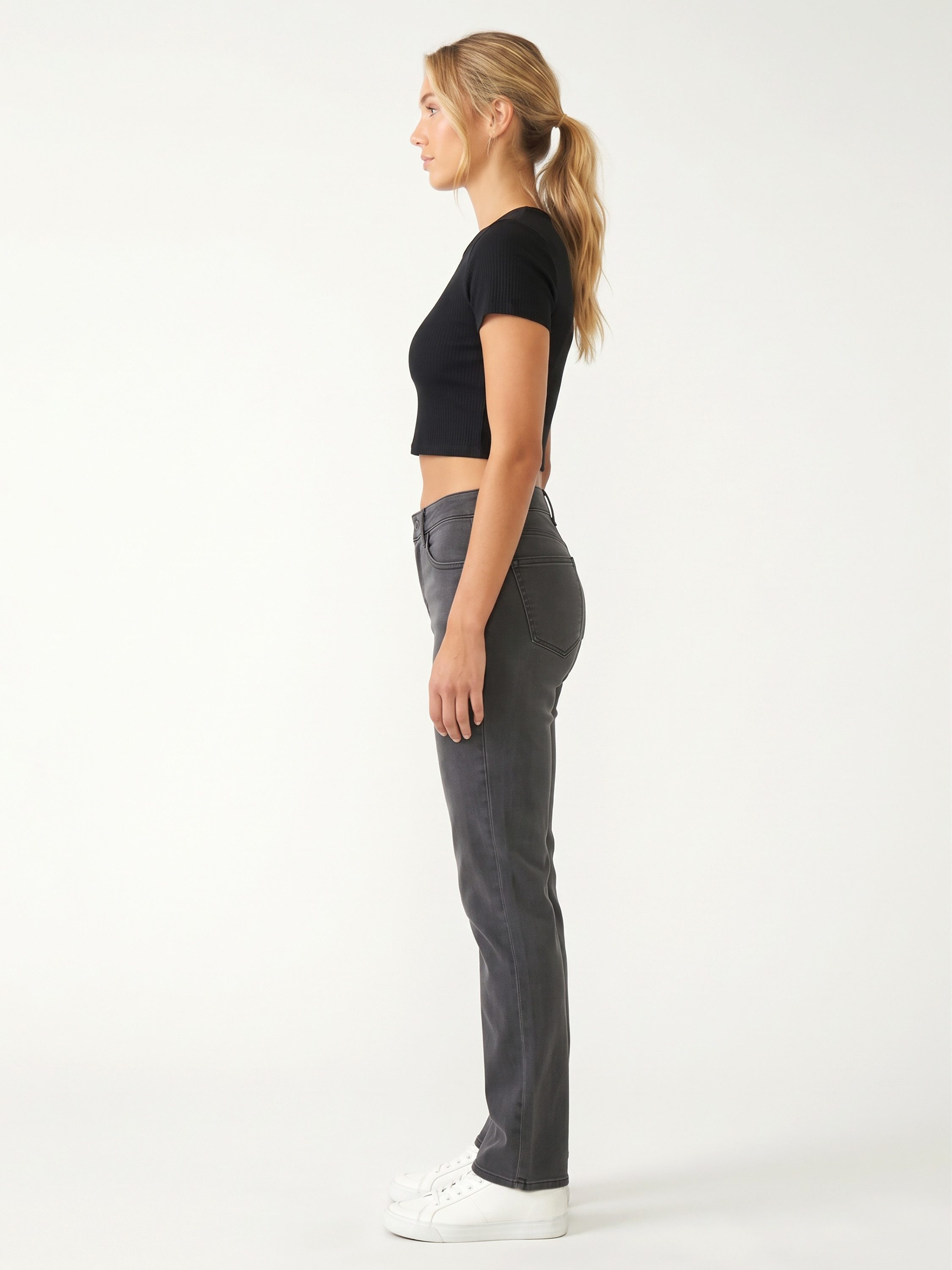 ESRA Stoffhose Stretch Hose Damen Regular Stoff-Hose Damen Elegant Hose elastisch High Waist Damen Hose Elegant Business Hose Stoffhose Straight Hose – Bild 3 von 5