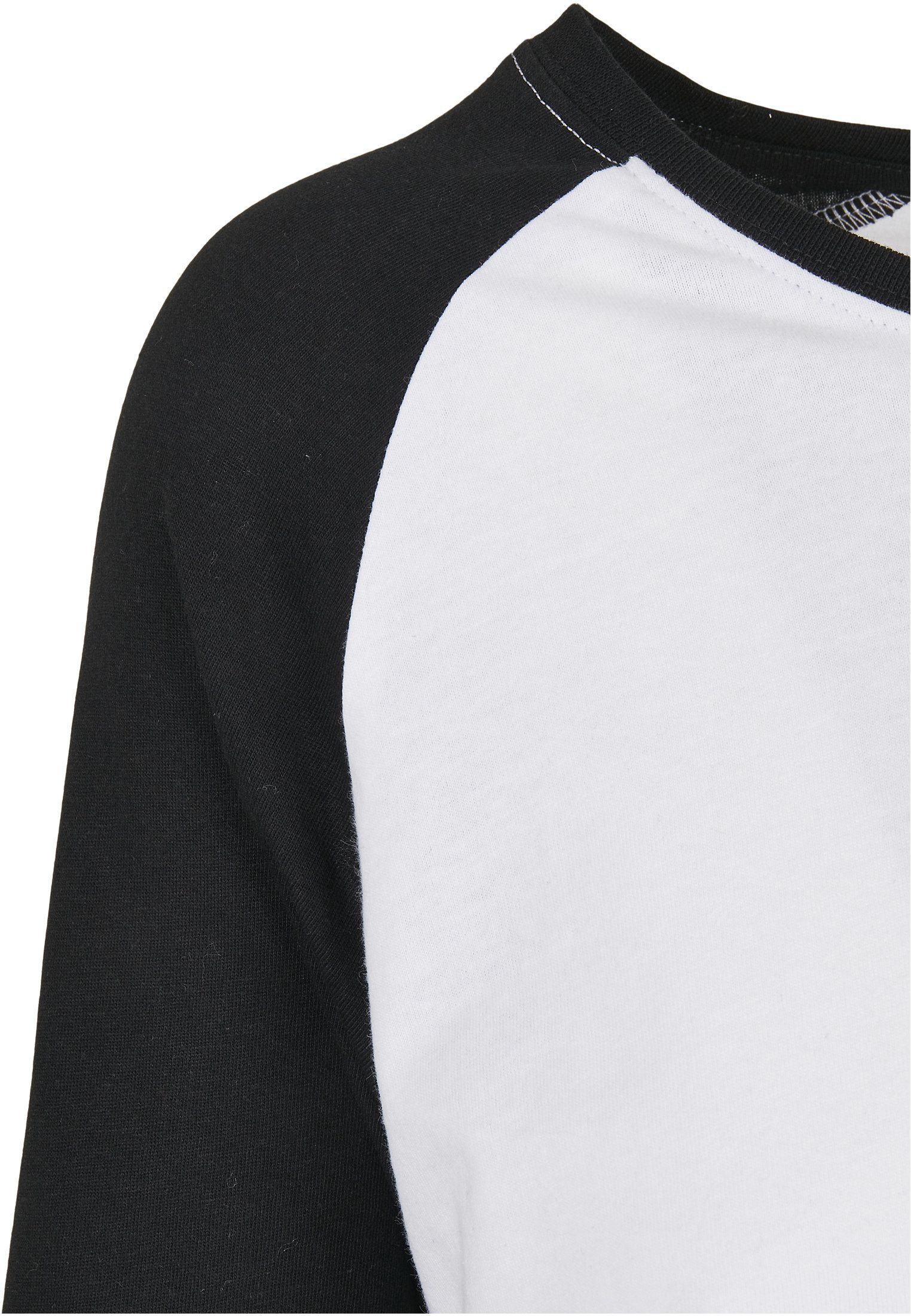 URBAN CLASSICS Langarmshirt Damen Ladies white/black Raglan Contrast (1-tlg) Longsleeve