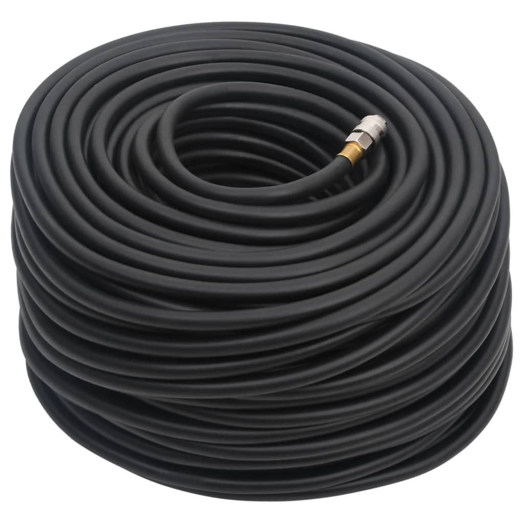 vidaXL Schlauchbox Hybrid-Luftschlauch Schwarz 0,6" 100 m Gummi und PVC, (1-tlg)