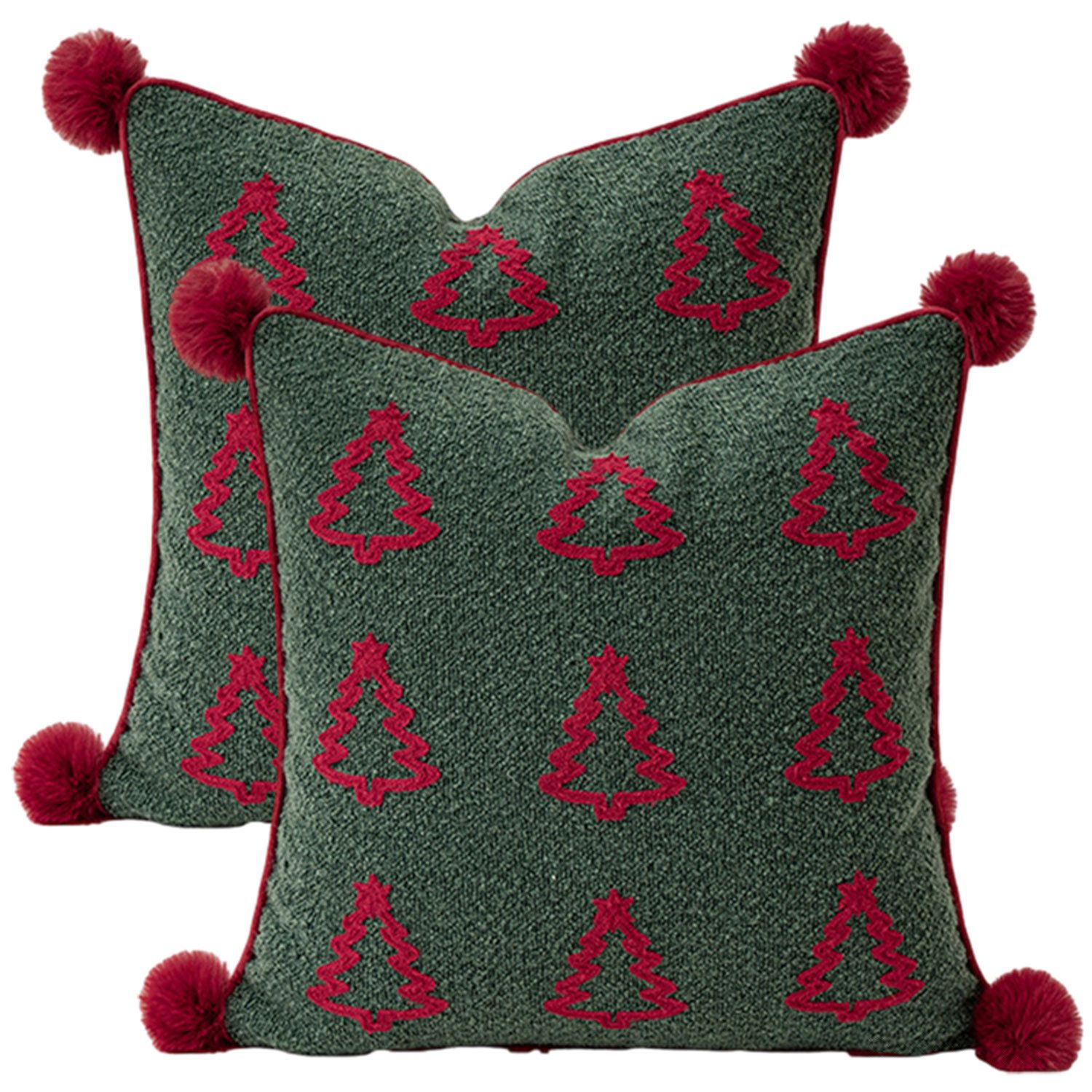 Refttenw Kissenbezüge 2 Stück Kissenbezüge Weihnachten,Plüschkissenbezug,45 günstig online kaufen