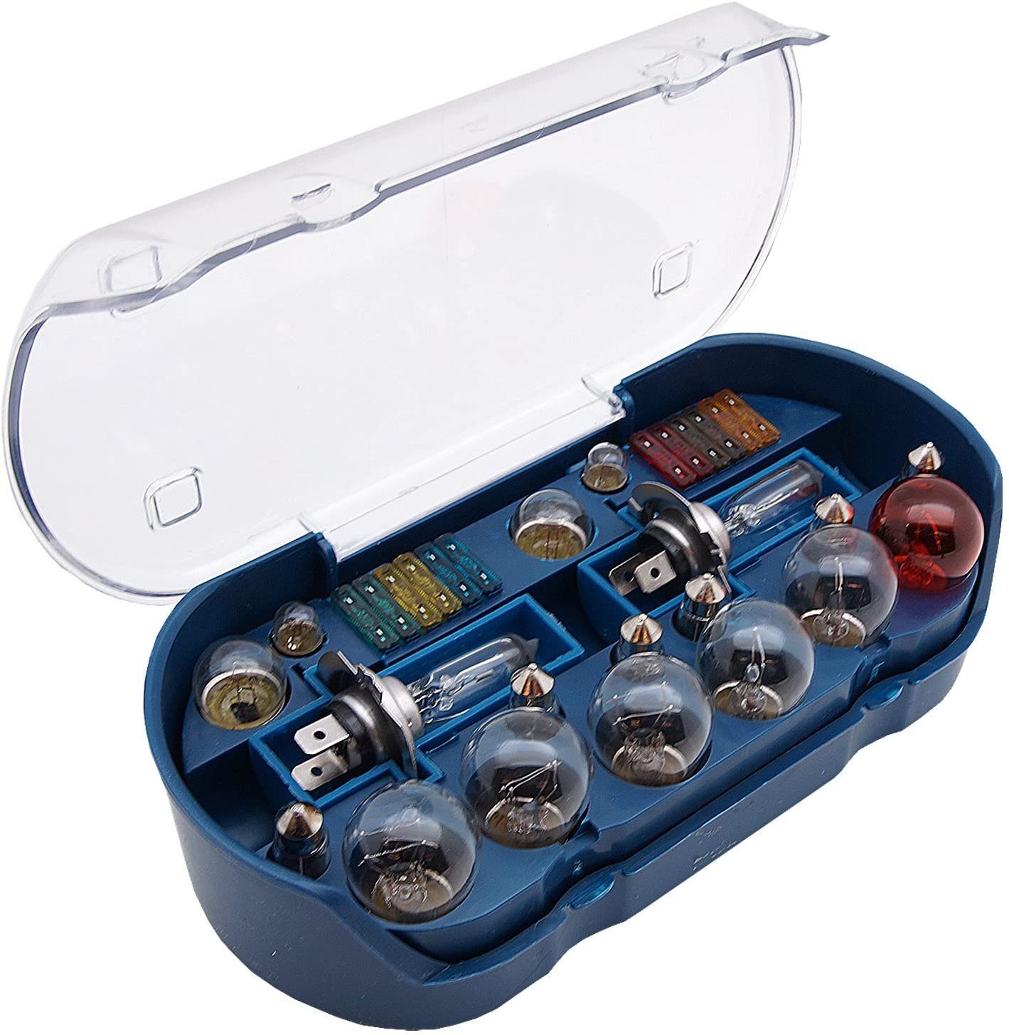 KFZ-Ersatzleuchte H7 Autolampen Set mit Sicherungen 30tlg PKW Ersatzlampenbox Auto Lampe