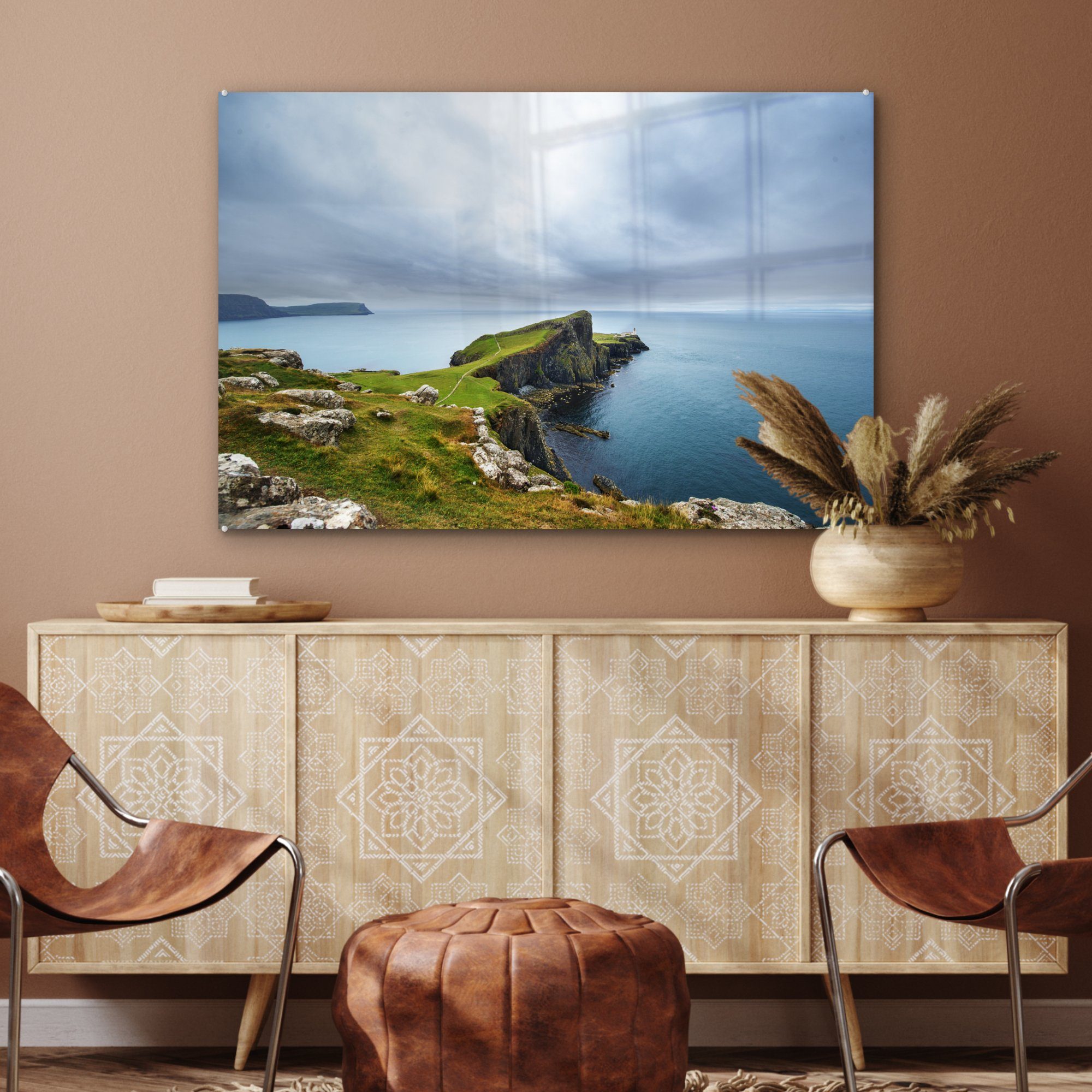 Steilküste in MuchoWow Schottland, Acrylglasbilder Schlafzimmer Acrylglasbild (1 & Wohnzimmer St),