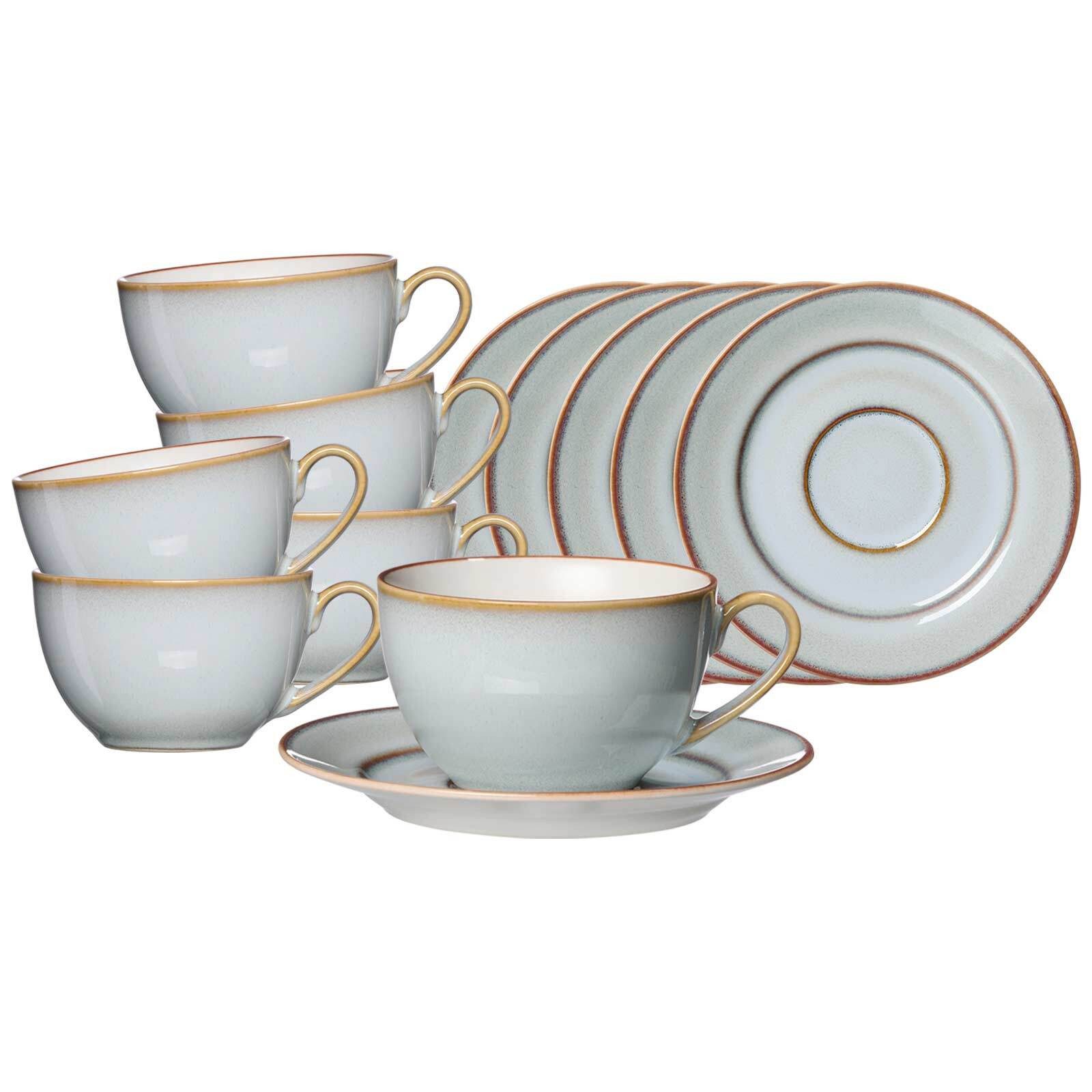 Ritzenhoff & Breker Tasse Portofino Kaffeetassen mit Untertassen 220 ml, 6-tlg., Steinzeug