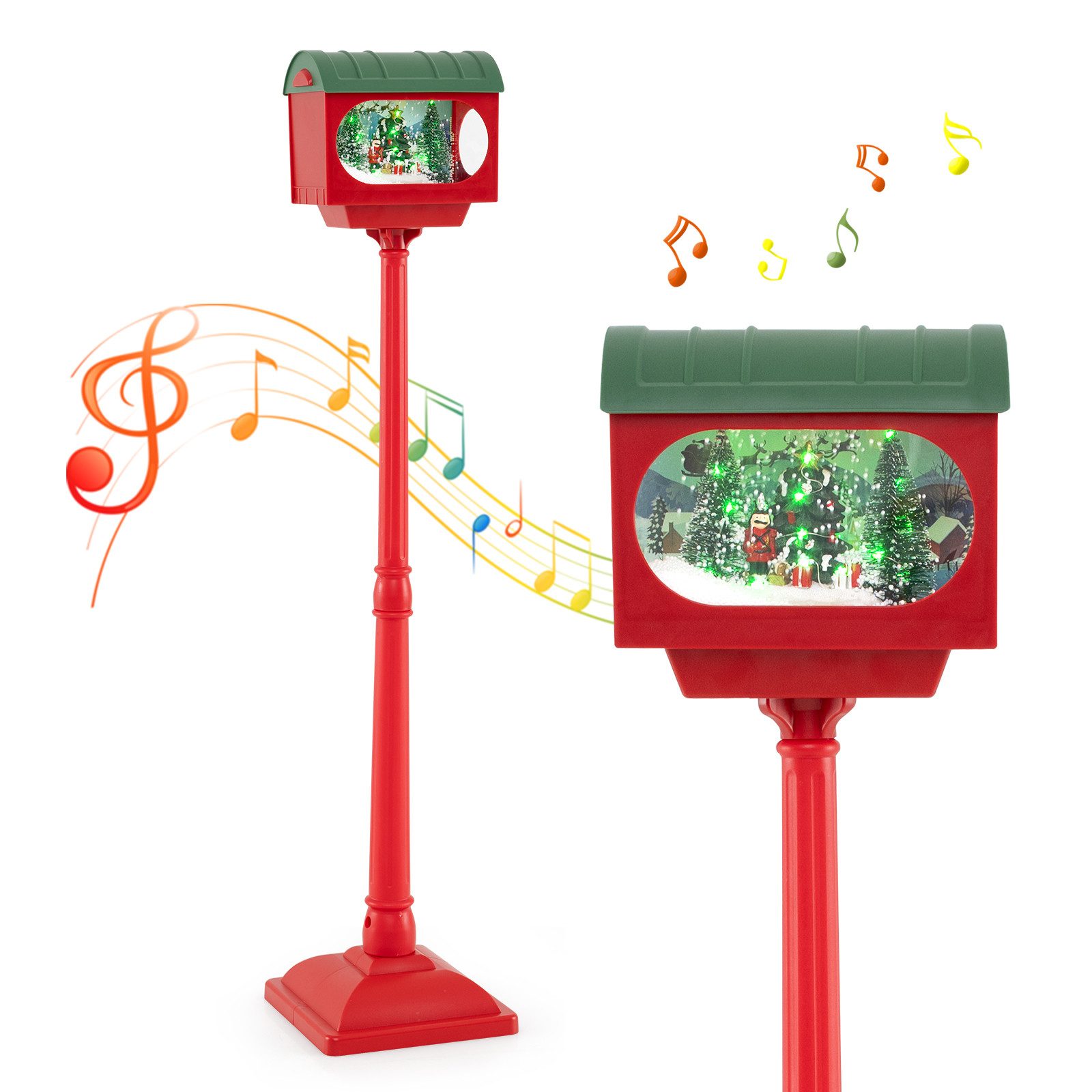 COSTWAY Weihnachtsfigur (1 St), beleuchtete Weihnachtsdeko, mit Musik, 150cm