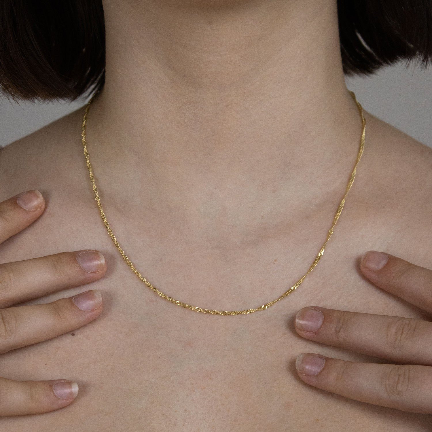 HOPLO Goldkette Goldkette Singapurkette Länge 60cm - Breite 2,4mm - 333-8 Karat Gold