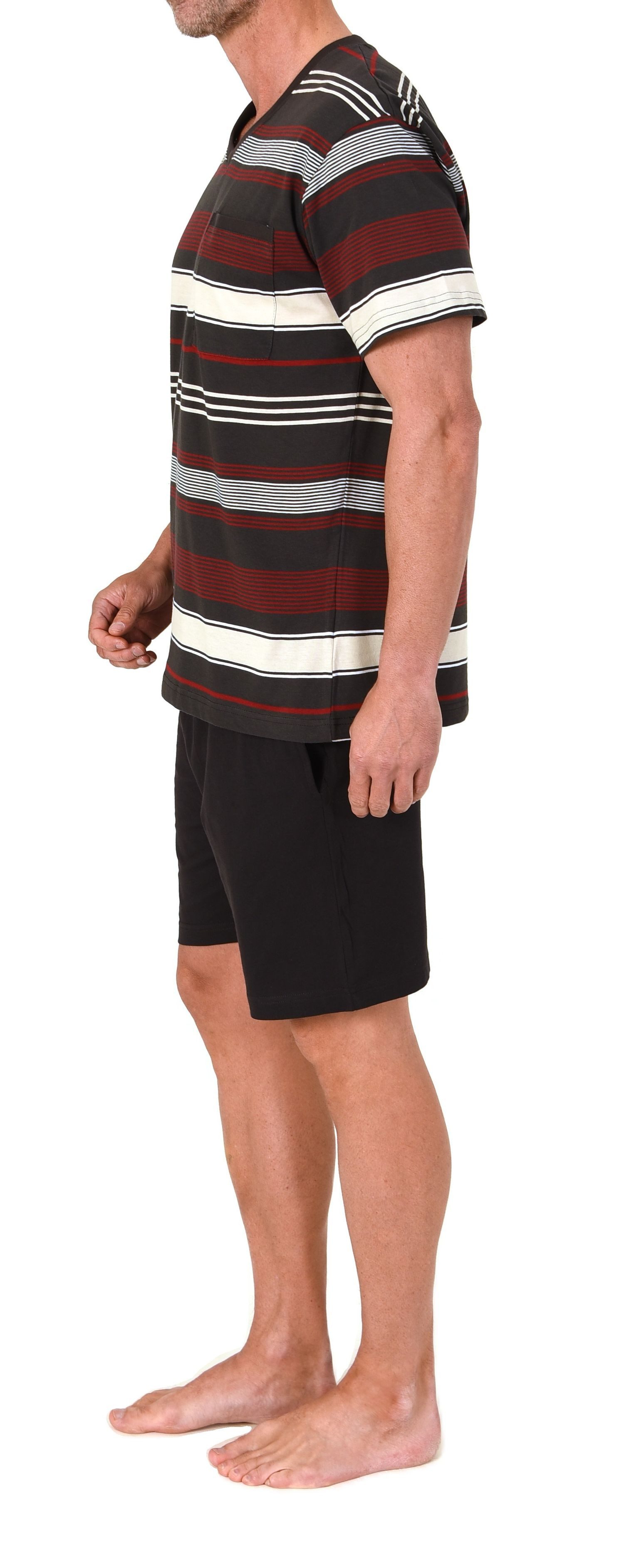 Normann Pyjama Normann Herren Pyjama kurzarm Shorty V-Hals - auch in Übergrößen – Bild 3 von 5