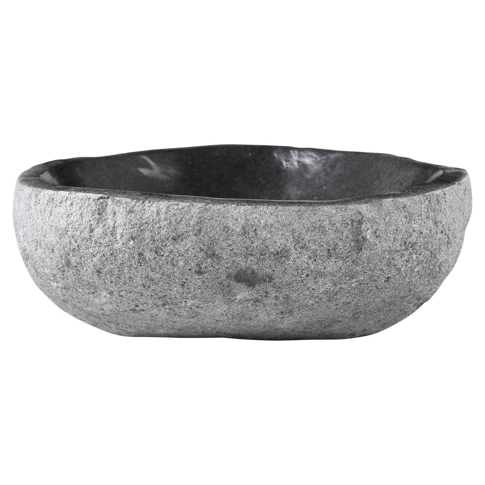 vidaXL Waschbecken 32-37 x 27-30 x 12 cm Waschbecken Oval Grau 32-37x27-30x12 cm Flussste