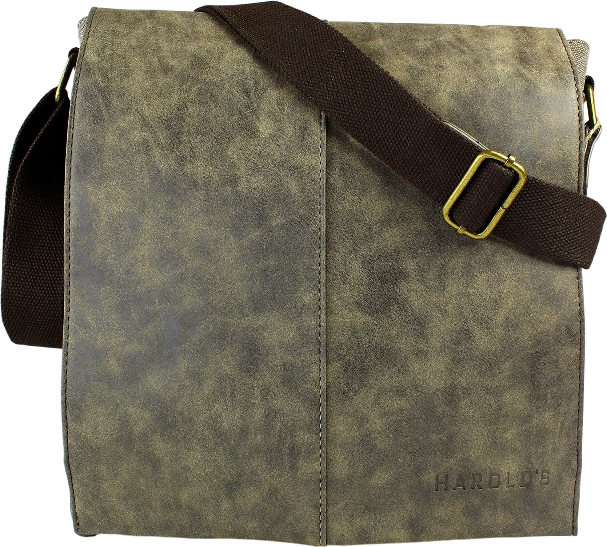 Harold's Schultertasche Harolds Herren Messenger Bag braun, Herren, Jugend  Tasche in braun, ca. 28cm Breite