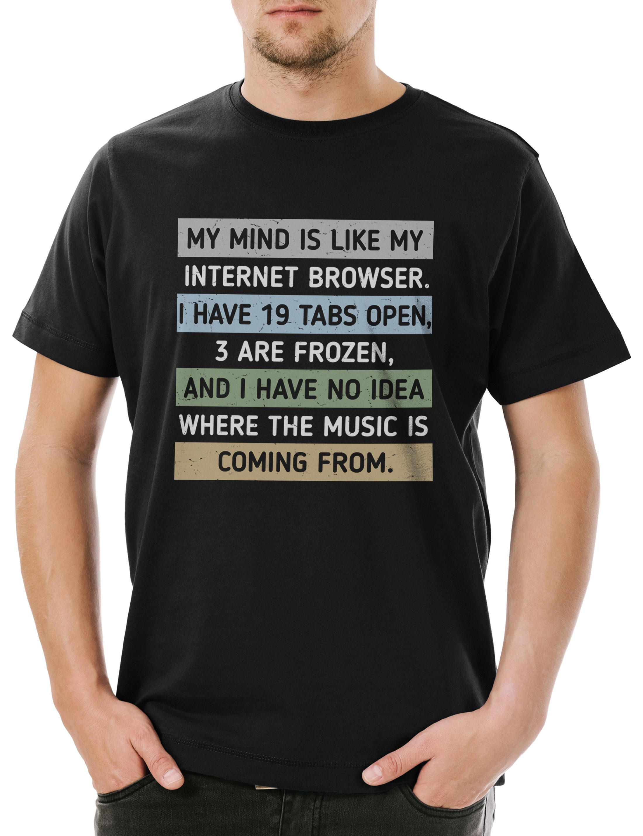 Print-Shirt My Mind Is Like Herren T-Shirt Internet Browser Burn Out Burnout