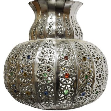 Marrakesch Orient & Mediterran Interior Deckenleuchte Orientalische Lampe Pendelleuchte Silber Beyla 28cm