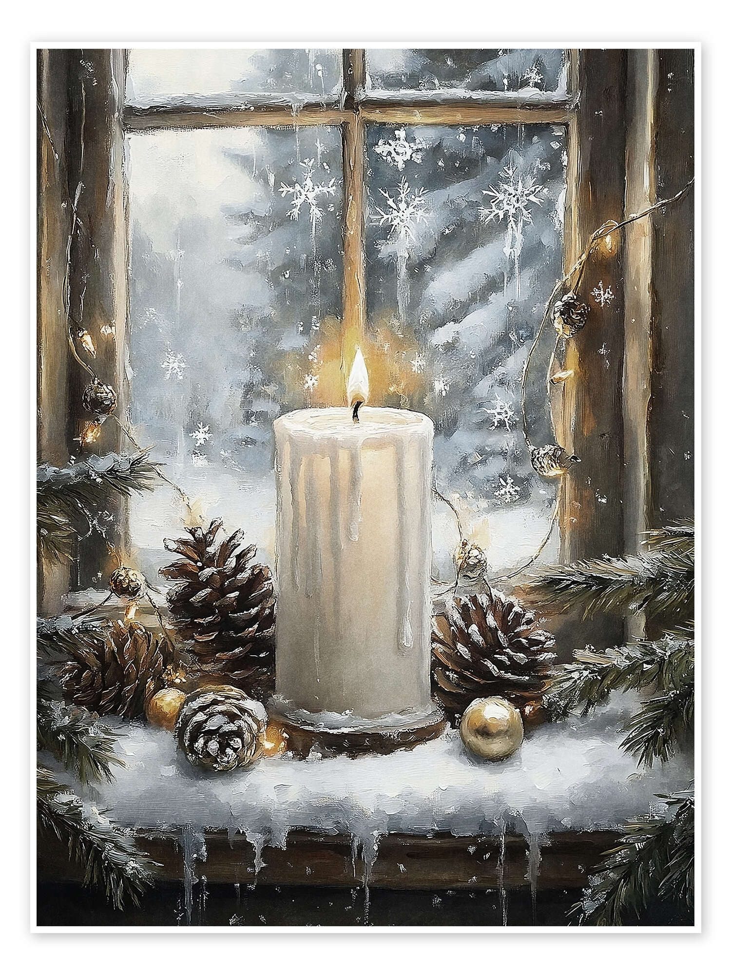Posterlounge Wandbild Weihnachtskerze, Olga Telnova, erhältlich als Poster, Leinwandbild, Wandsticker oder Acrylglasbild