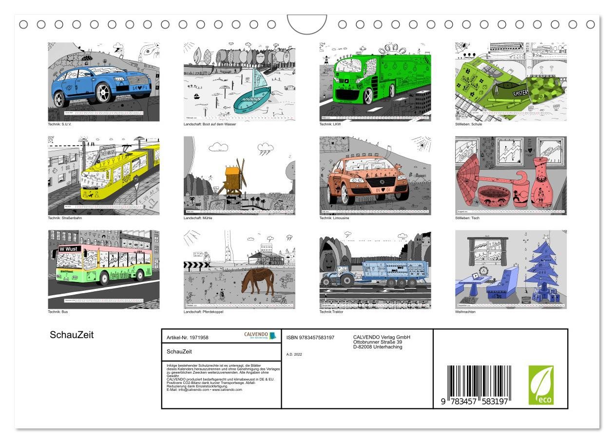 Thumbnail - CALVENDO Wandkalender SchauZeit (Wandkalender 2026 DIN A4 quer), CALVENDO Monatskalender