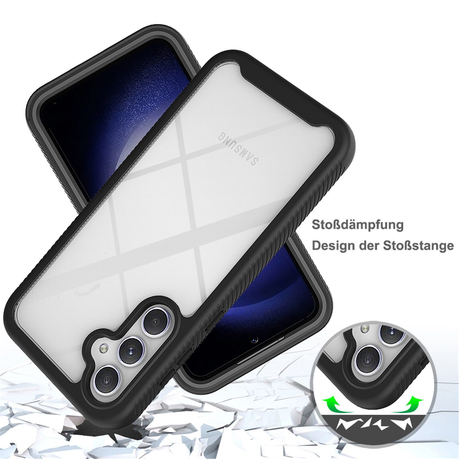 betterfon Handyhülle für Samsung Galaxy S23 FE TPU Case mit 360° Rundumschutz Displayschutz, 360 Grad Hülle mit Displayschutz und Fingerprint