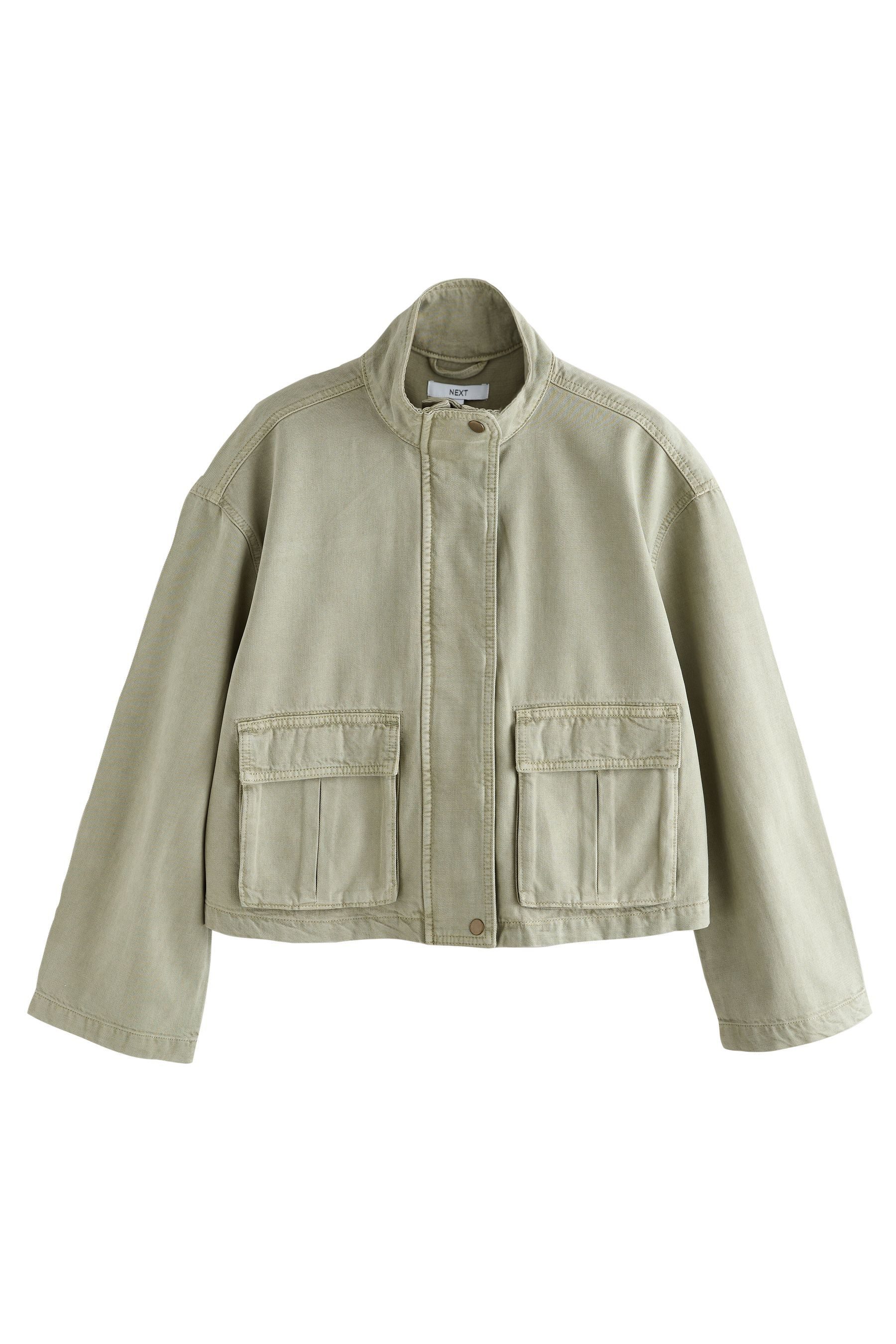 Next Jackenblazer Baumwolljacke im Utility-Stil mit Trichterkragen (1-tlg)