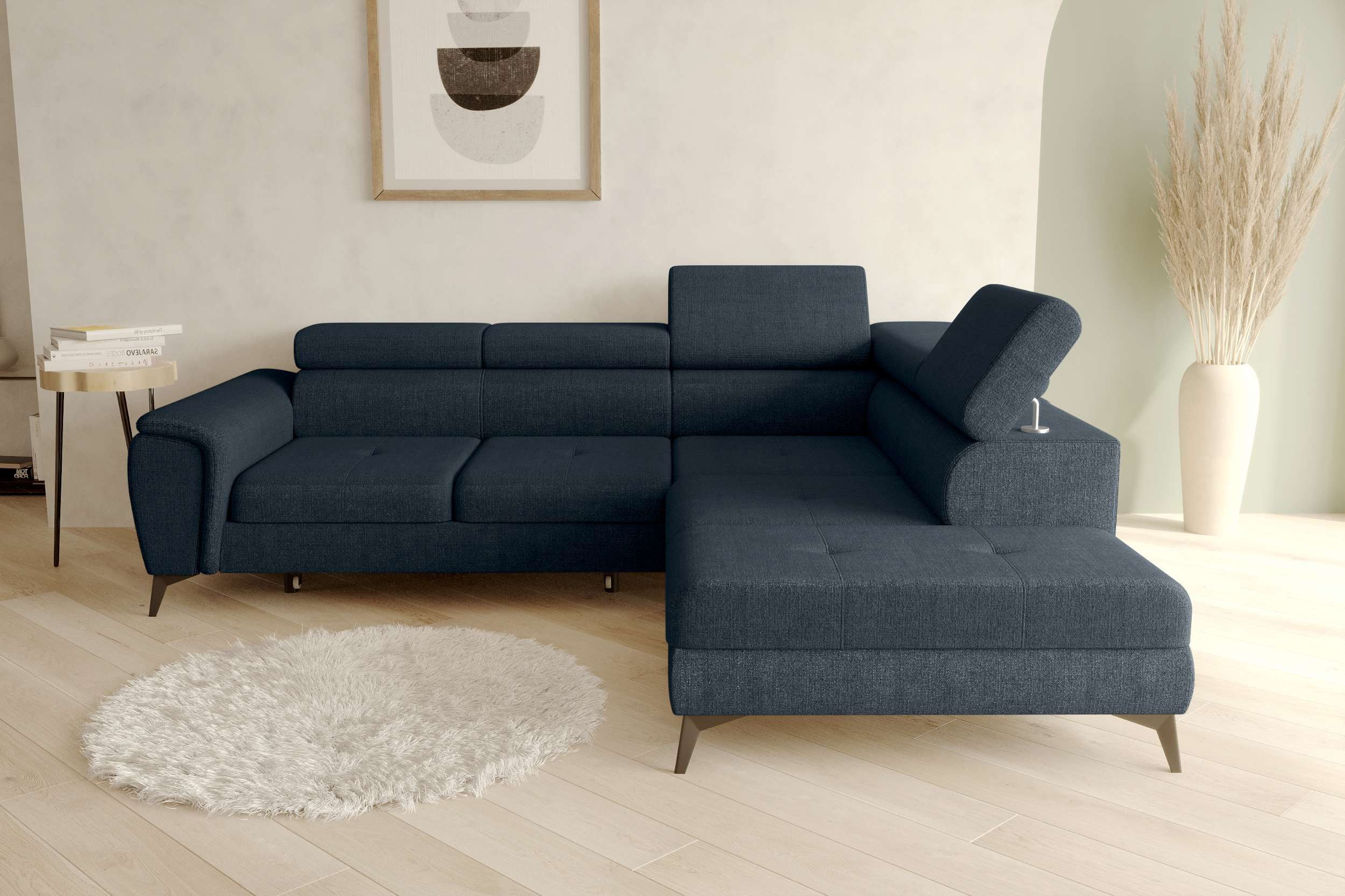 99rooms Ecksofa Parma, Sofa, L-Form, mit Schlaffunktion und Stauraum, Bezug - Velours VOGUE