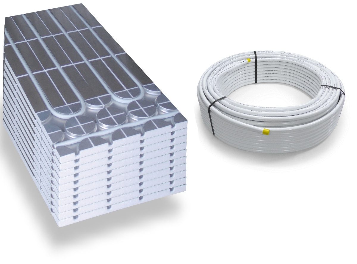 HoWaTech Warmwasserfußbodenheizungen DRY Warmwasser Trocken Fußbodenheizung Komplettset ohne Regelung, (Set)