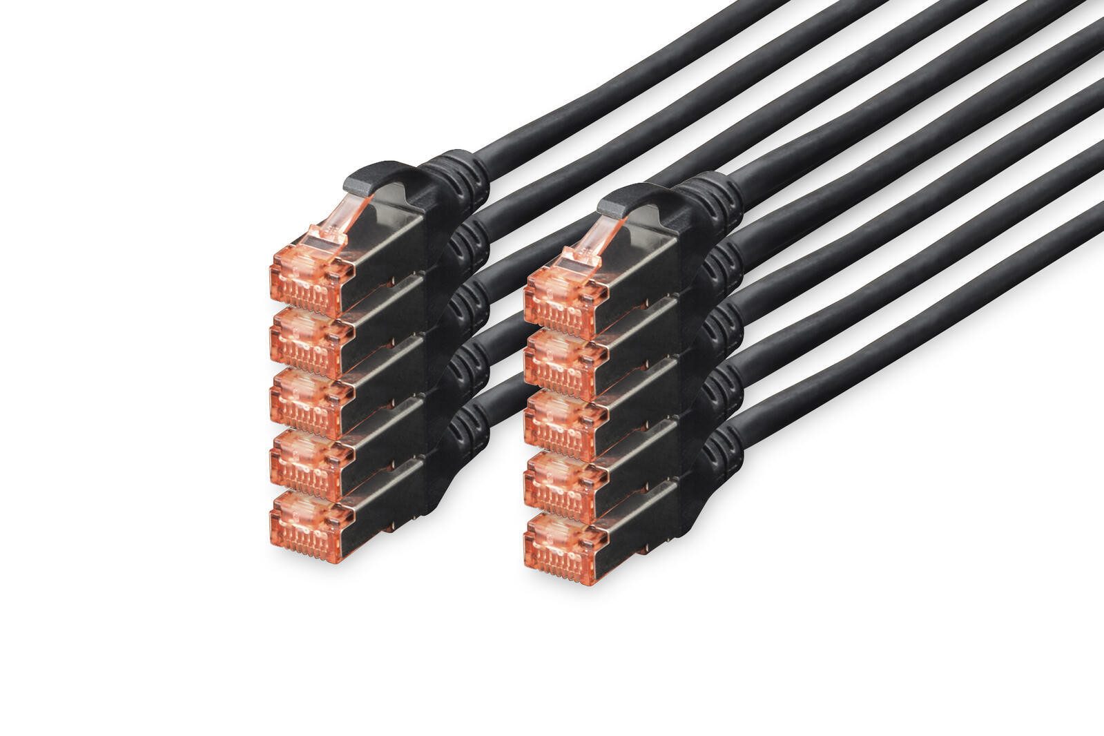 Digitus CAT 6 S/FTP Patchkabel, 10 Stück Netzwerkkabel
