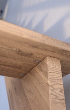 Starwood Raumspartreppe Holztreppe Lindos (Eiche) in gerader Ausführung-100 cm-Holz-Edelstahl