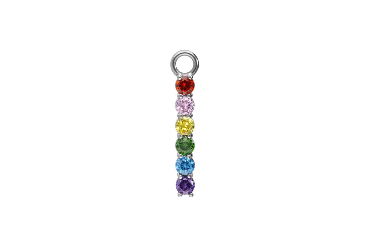 PIERCINGLINE Piercing-Set Chirurgenstahl Anhänger für Clicker BUNTER KRISTALLBALKEN (Piercing-Anhänger, 1-tlg)