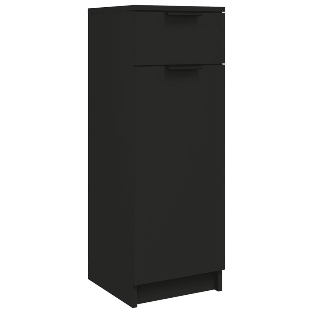 vidaXL Schwarz Fächerschrank 32x34x90 cm Holzwerkstoff Badschrank (1-St)