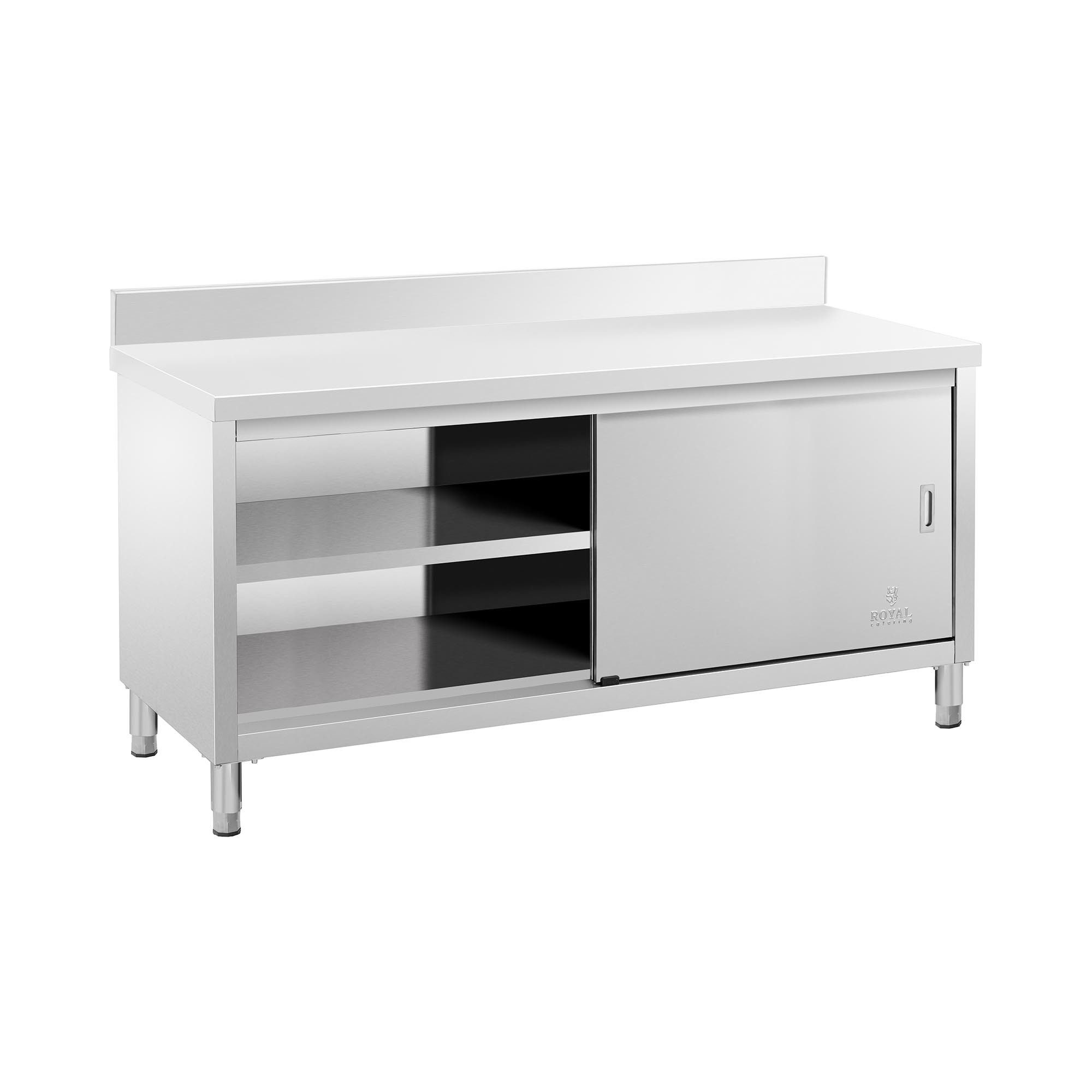 Royal Catering Arbeitstisch 180 x 60 cm Arbeitsschrank Aufkantung Edelstahl günstig online kaufen