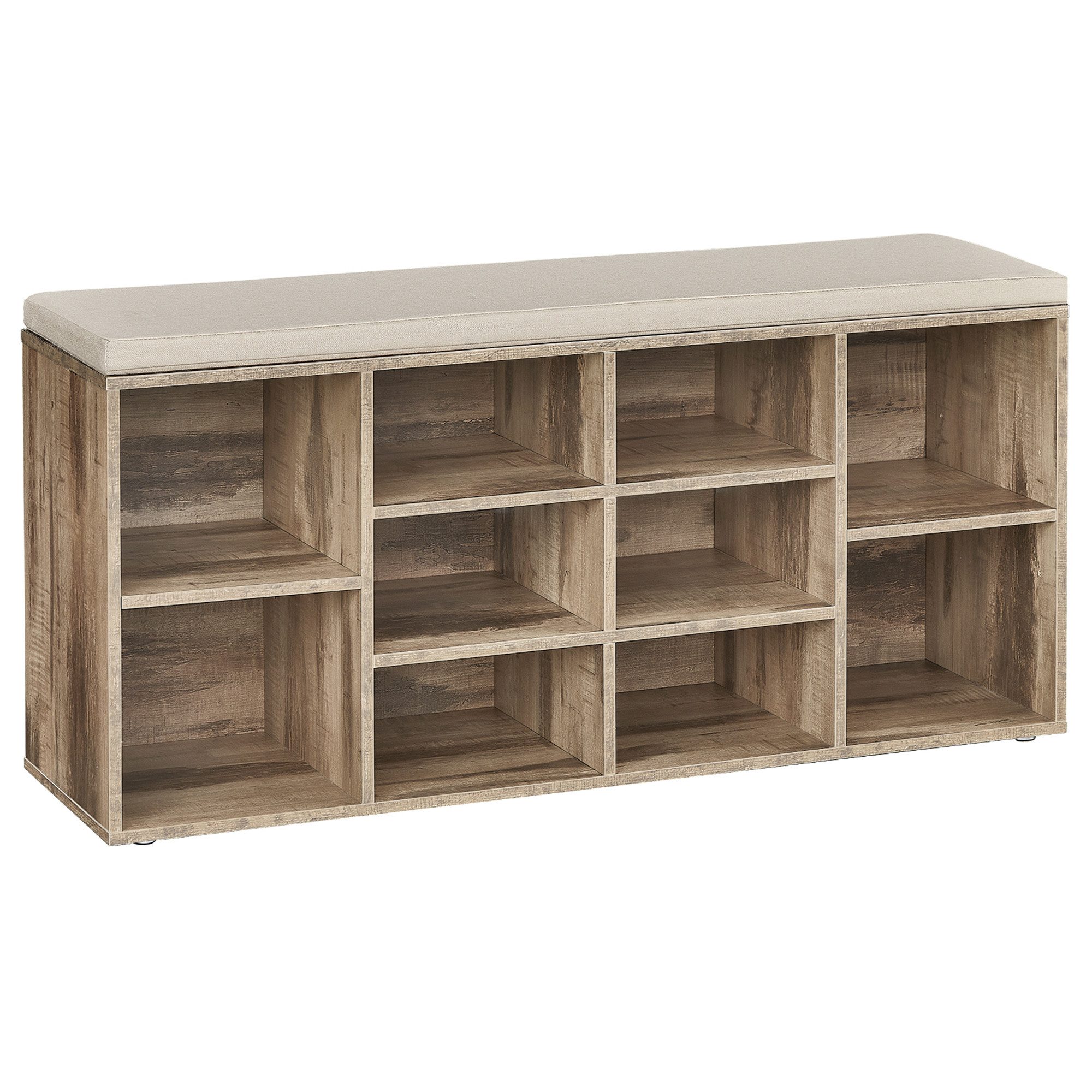 VASAGLE Schuhbank, Schuhregal, mit 10 Fächern, 104 x 30 x 48 cm günstig online kaufen