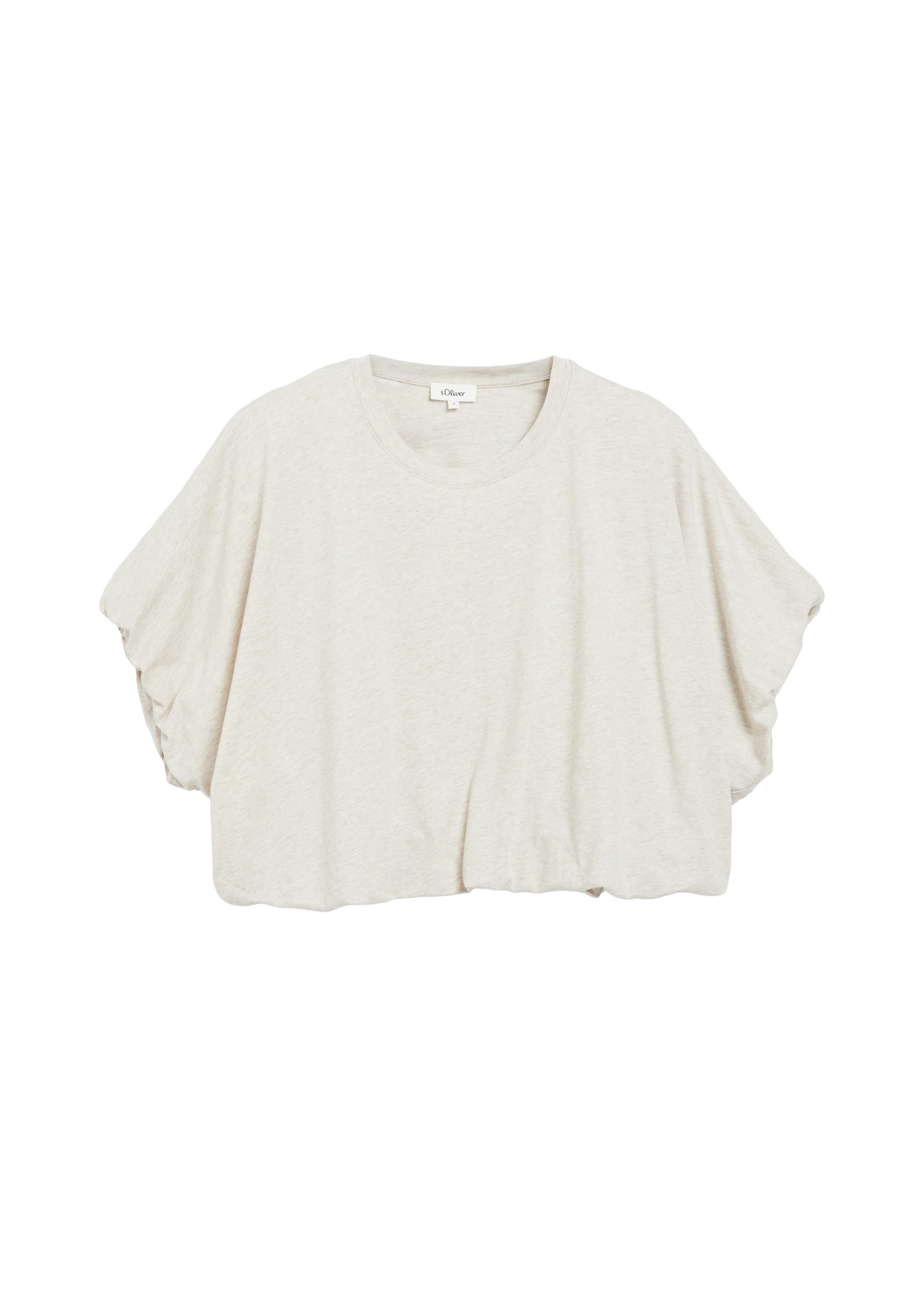 s.Oliver Kurzarmshirt T-Shirt Oversize T-Shirt mit Ballonsaum