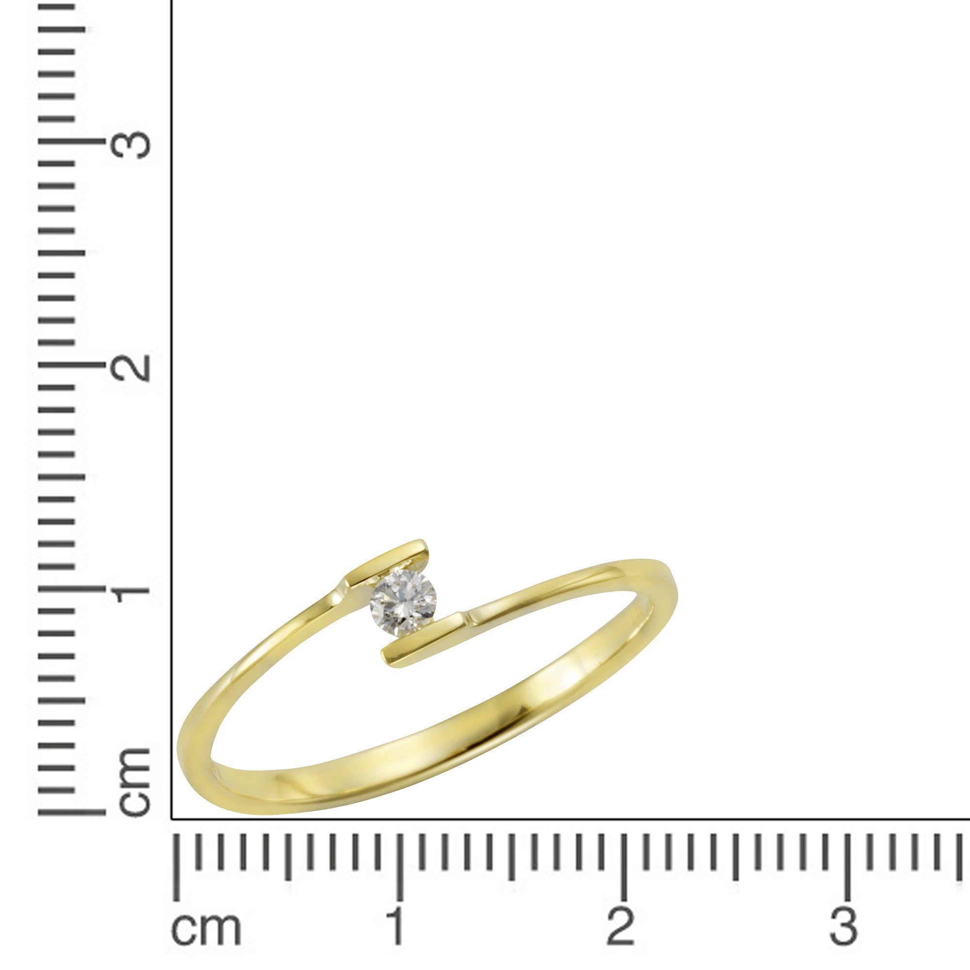 0,06ct. 585 Fingerring Brillant Orolino Gold