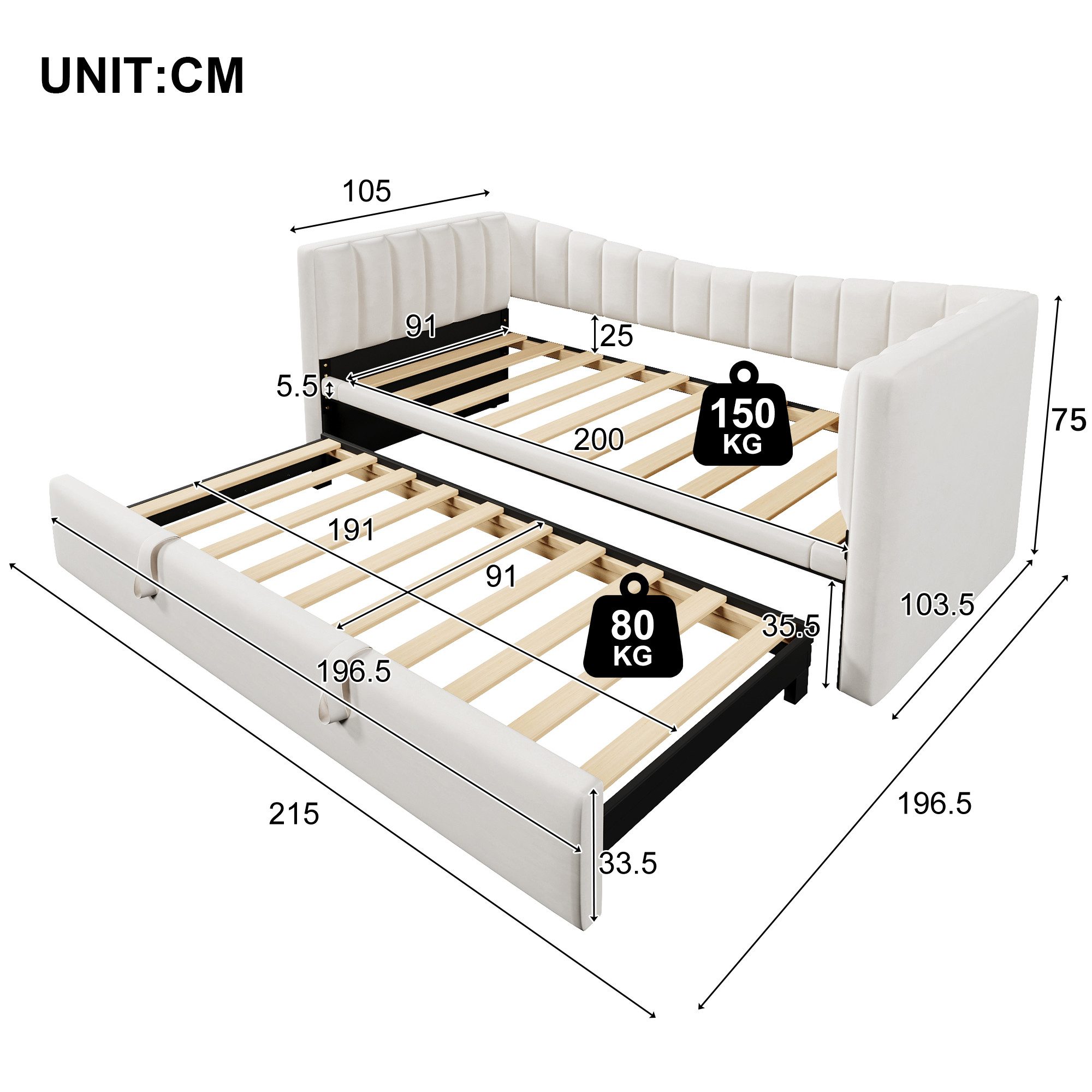 Ulife Daybett Schlafsofa Tagesbett Kinderbett Doppelbett günstig online kaufen