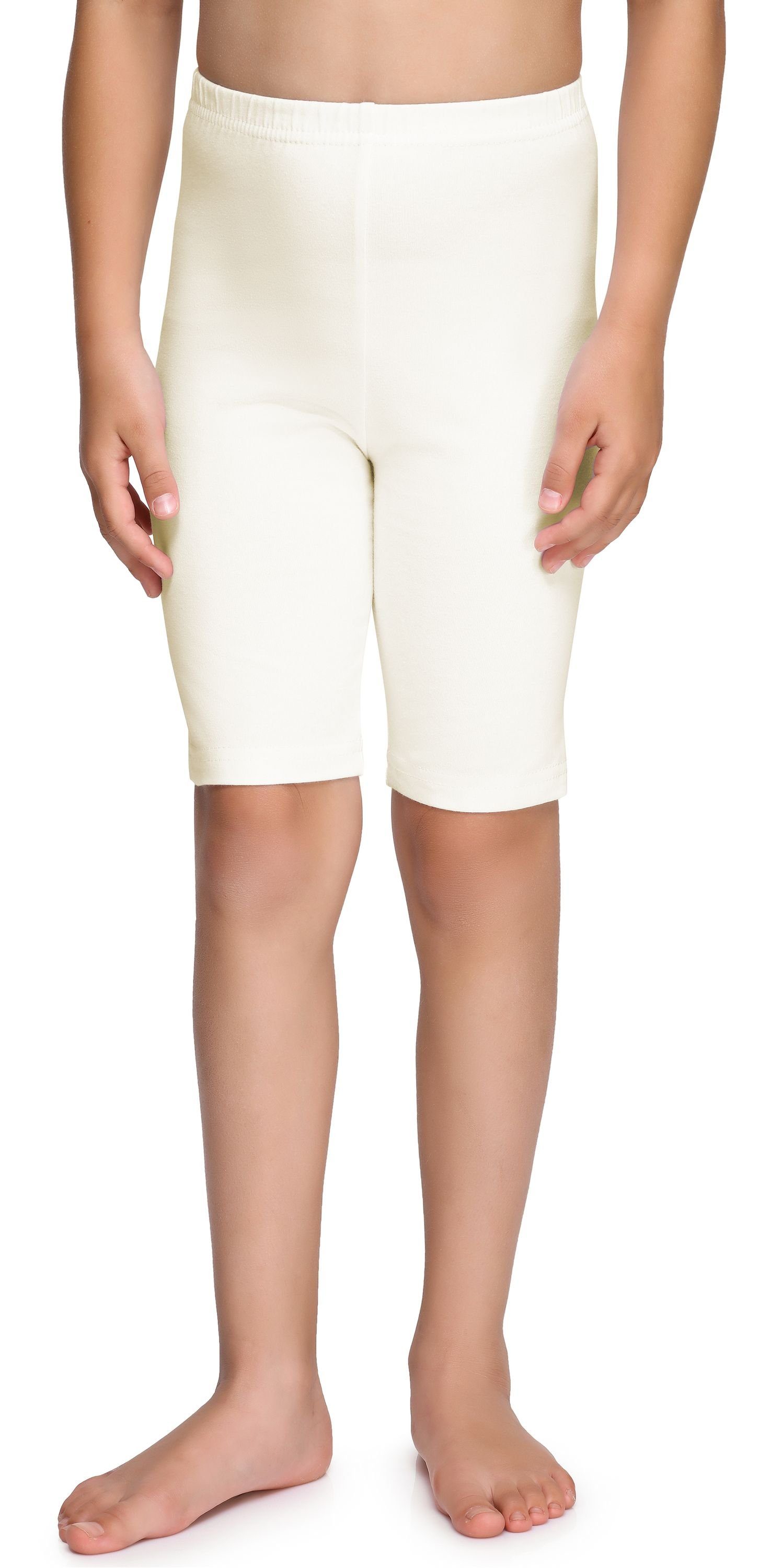 Merry Style elastischer Leggings Ecru (1-tlg) Mädchen MS10-227 Leggings Bund Kurze Baumwolle aus