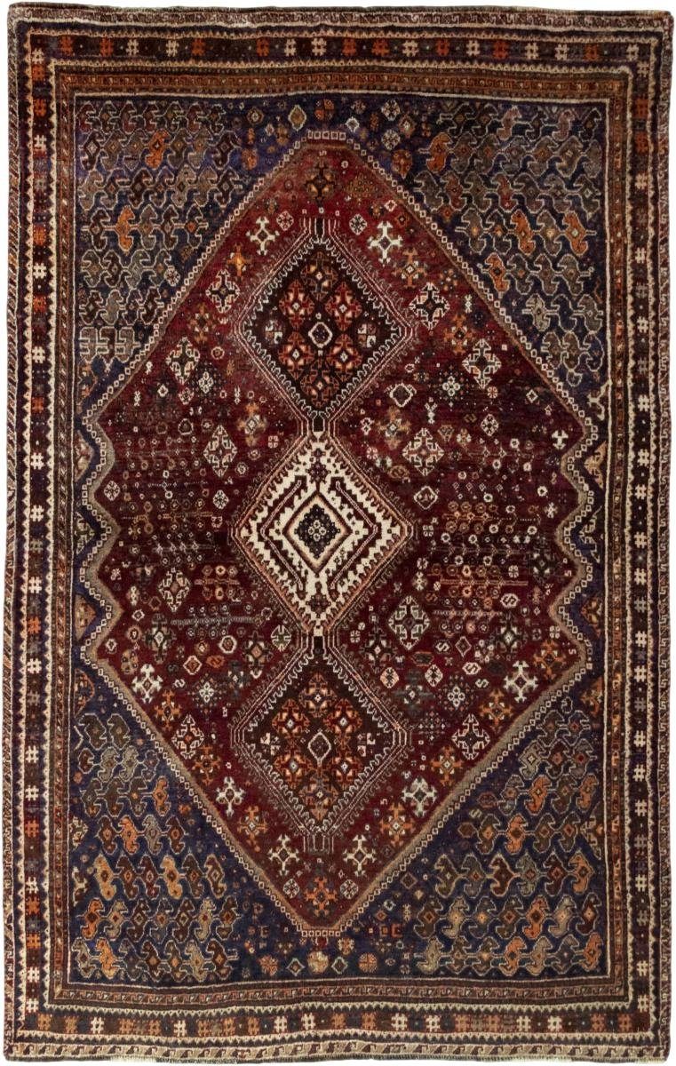 Orientteppich Shiraz 151x243 Handgeknüpfter Orientteppich / Perserteppich, Nain Trading, rechteckig, Höhe: 10 mm