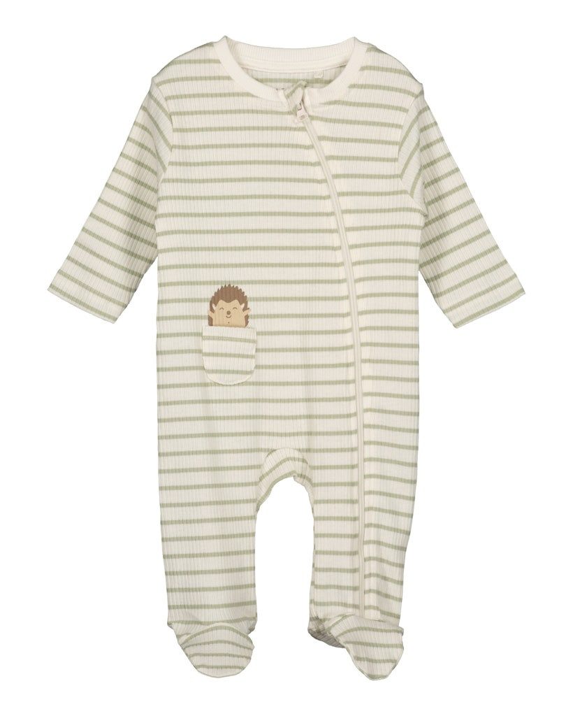 Blue Seven Pyjama Blue Seven Baby Strampler Strampelanzug Schlafanzug Igel kiesel gestre (1 tlg)