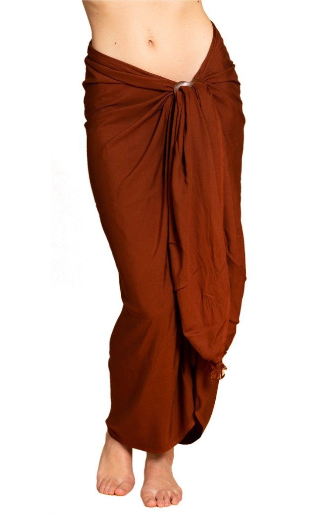 PANASIAM Sarong Pareo einfarbig in 2 Größen als Strandtuch Strandkleid Strandrock, Viskose, oder Bikini Cover-up Tuch für den Strand Schultertuch Schal Halstuch