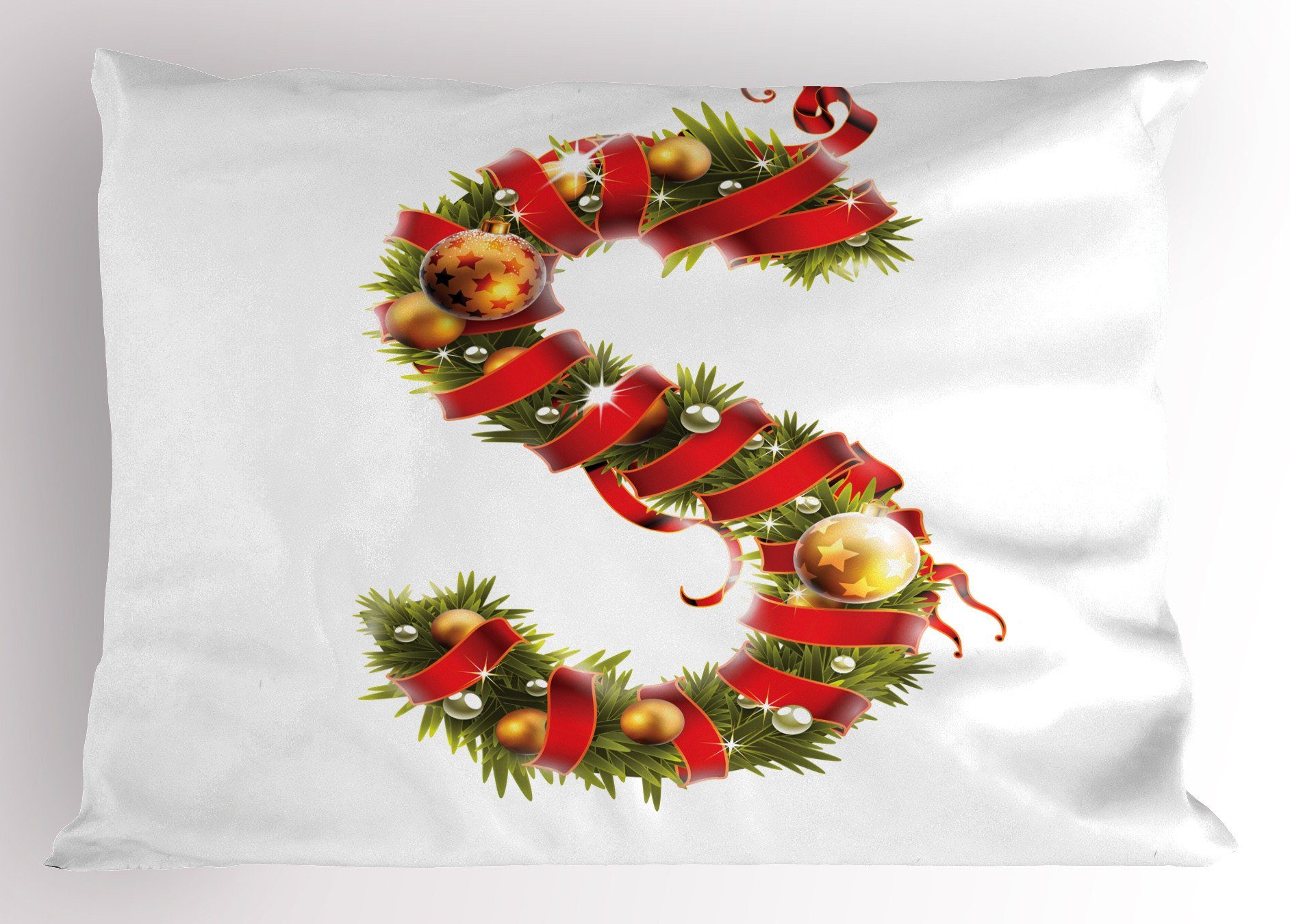 Weihnachtsalphabet King Abakuhaus S (1 Stück), Buchstaben Kissenbezüge Size Standard Bild Gedruckter Dekorativer Kissenbezug,