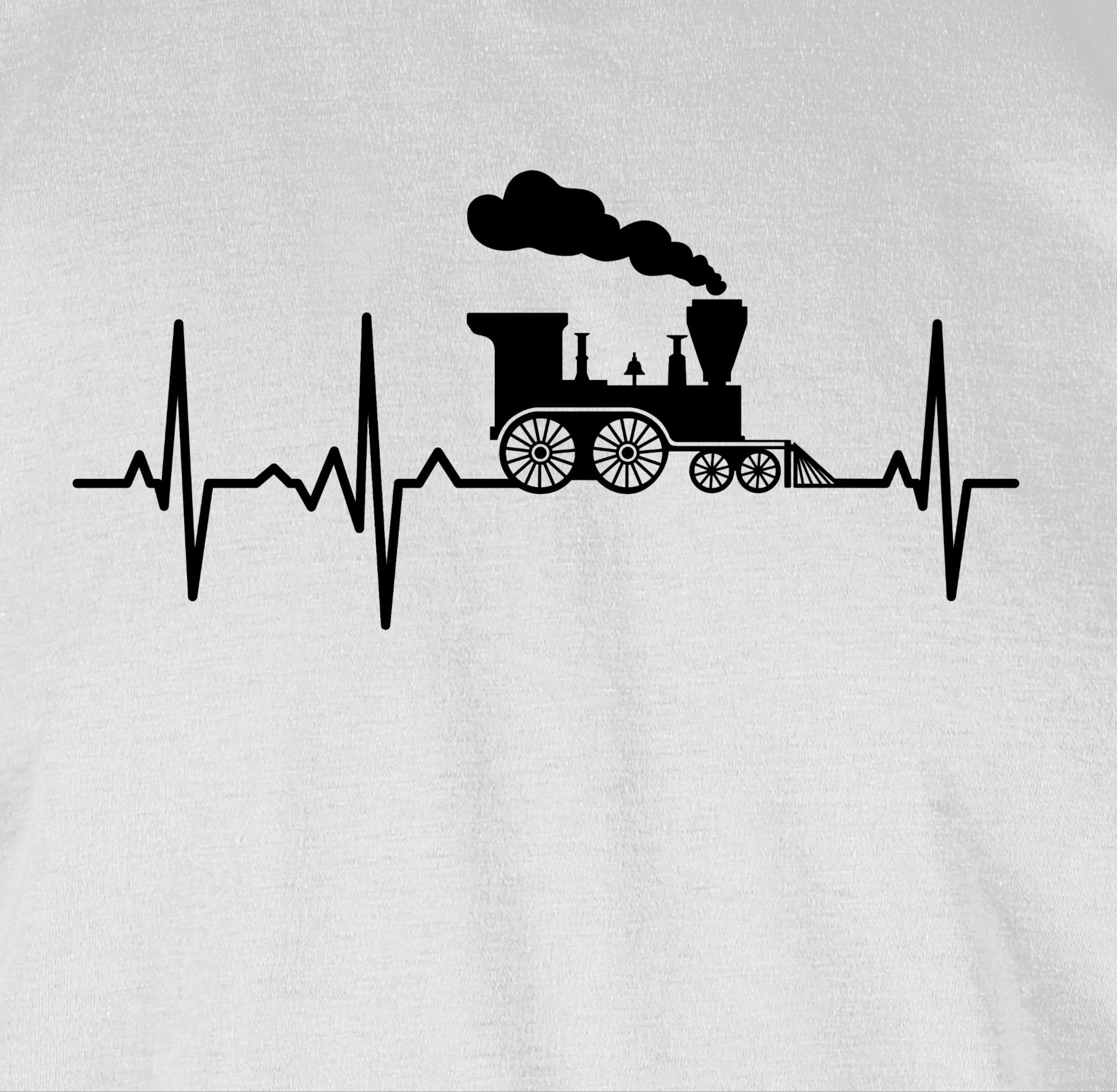 Dampflokomotive T-Shirt Outfit Hobby Herzschlag Eisenbahner Dampflok Geschenk Shirtracer 3 Eisenbahnli Weiß I