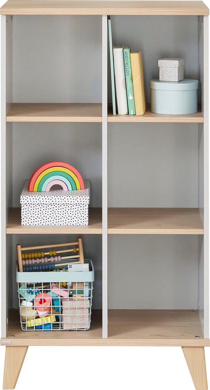 PAIDI Standregal FIENE in Grau mit 6 offenen Fächern, 66x120x40cm, stabiles und langlebiges Regal aus Holz, geprüfte Qualität