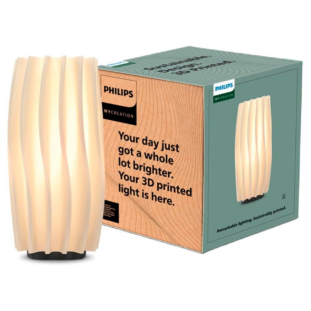 Weiß Leuchtmittel Tischleuchte Philips Jagg warmweiss, Angabe, Three Mycreation in E27, 3D-Druck Nein, Nachttischlampe, keine Tischleuchte, Tischleuchte Tischlampe enthalten: