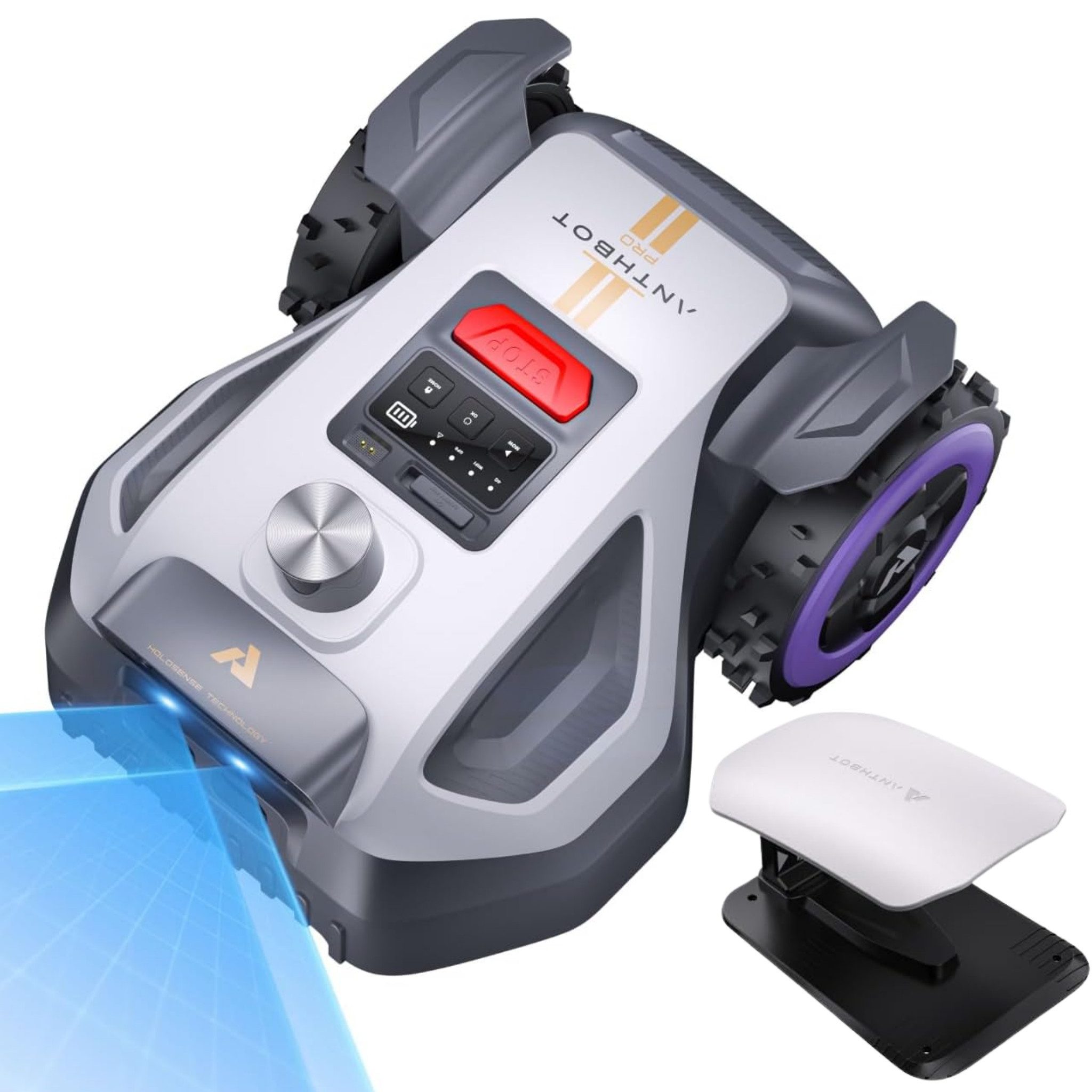 ANTHBOT Rasenmähroboter M5 PRO Set inkl. Garage Pro & RTK-Booster, HoloSense™ Quad-Fusion, bis 700 m² Rasenfläche, (Ohne Begrenzungsdraht • 360° LiDAR • HDR-Dual-Vision), 45% Steigung, Kantenmähen, Multizonen, App-Steuerung, IPX6