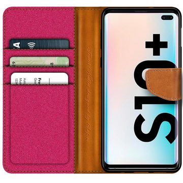 CoolGadget Handyhülle Denim Schutzhülle Flip Case für Samsung Galaxy S10 Plus 6,4 Zoll, Book Cover Handy Tasche Hülle für Samsung S10+ Klapphülle