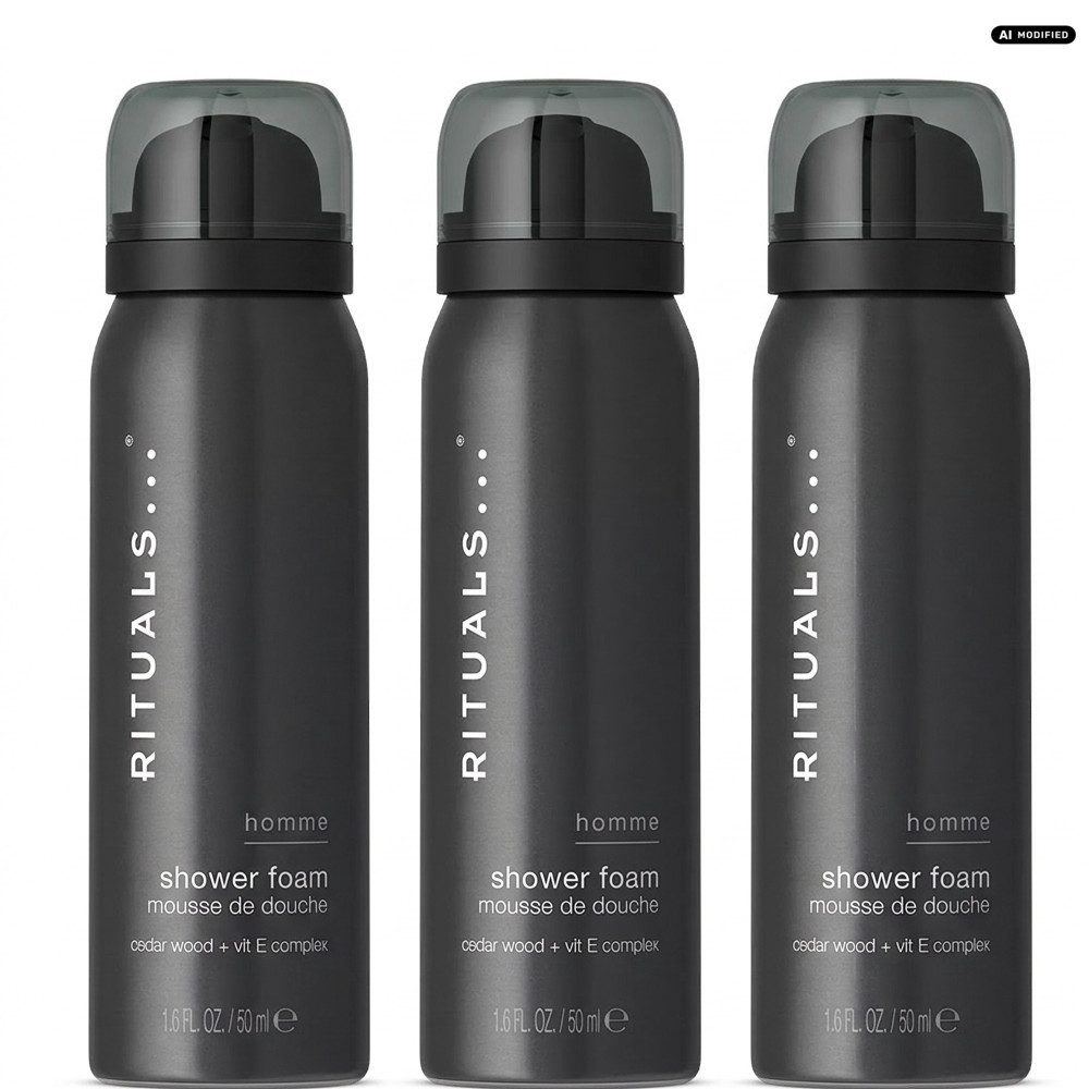 Rituals Duschgel Rituals Homme Duschschaum 3er Set, Praktisches Vorrats-Set in Reisegröße