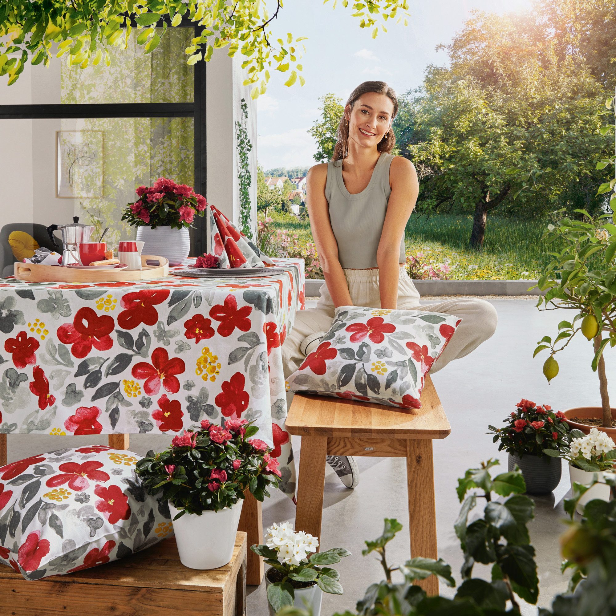 REDBEST Tischdecke Tischdecke (1-tlg), Baumwolle Blumen günstig online kaufen