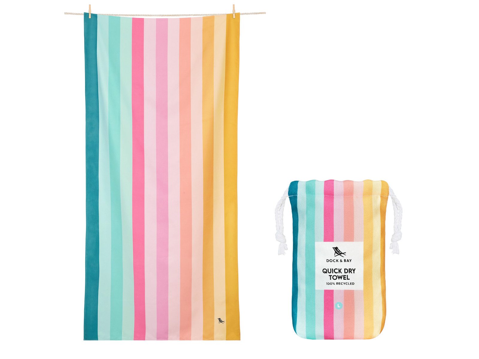 Dock & Bay LTD c/o Strandtuch Beach Towel L Coastal Candy 160x90cm, Polyester (TOWLB-SUM-LG-CSTCANDY)
