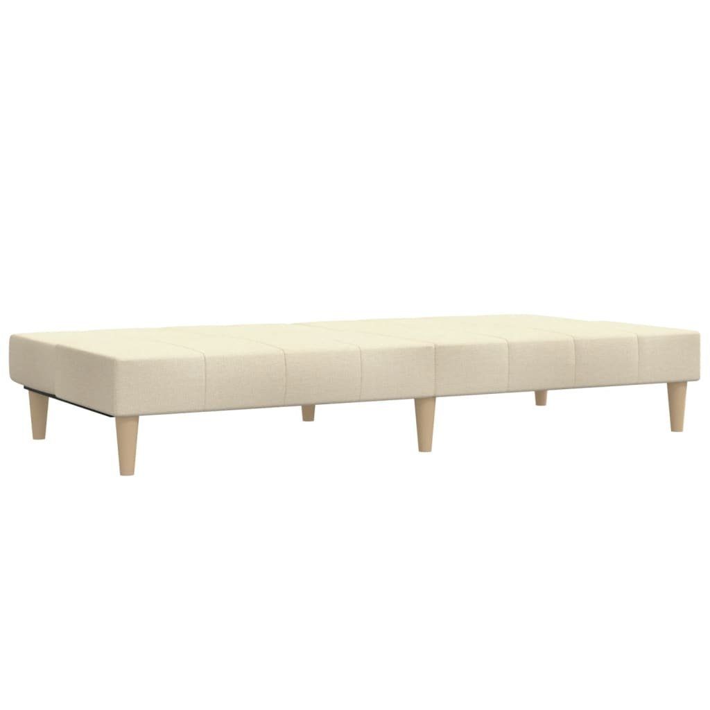 vidaXL Sofa Schlafsofa 2-Sitzer Creme Stoff