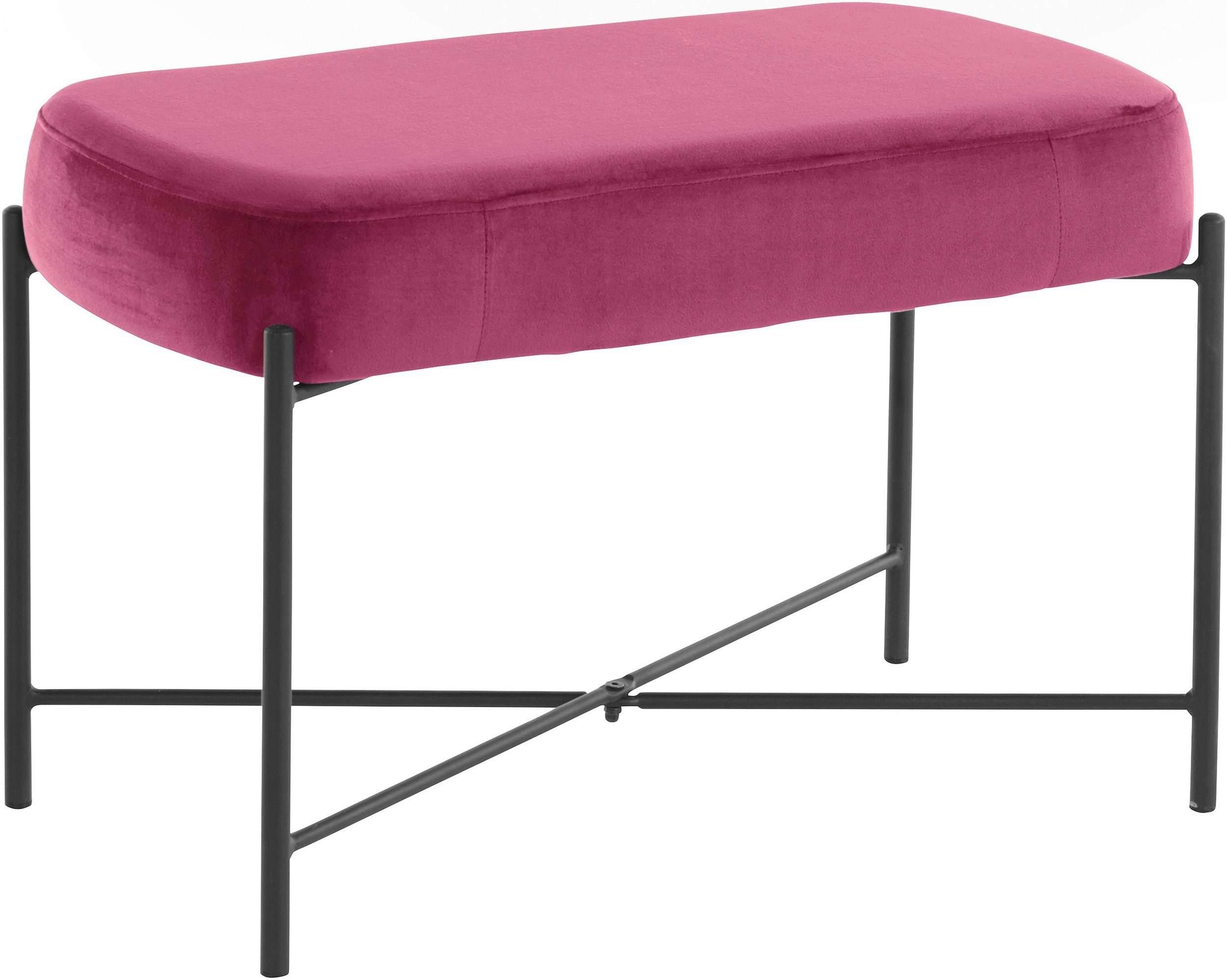 loft24 Polsterbank Beate, Bezug in Samtoptik mit filigranem Metallgestell, Sitzhöhe 42 cm